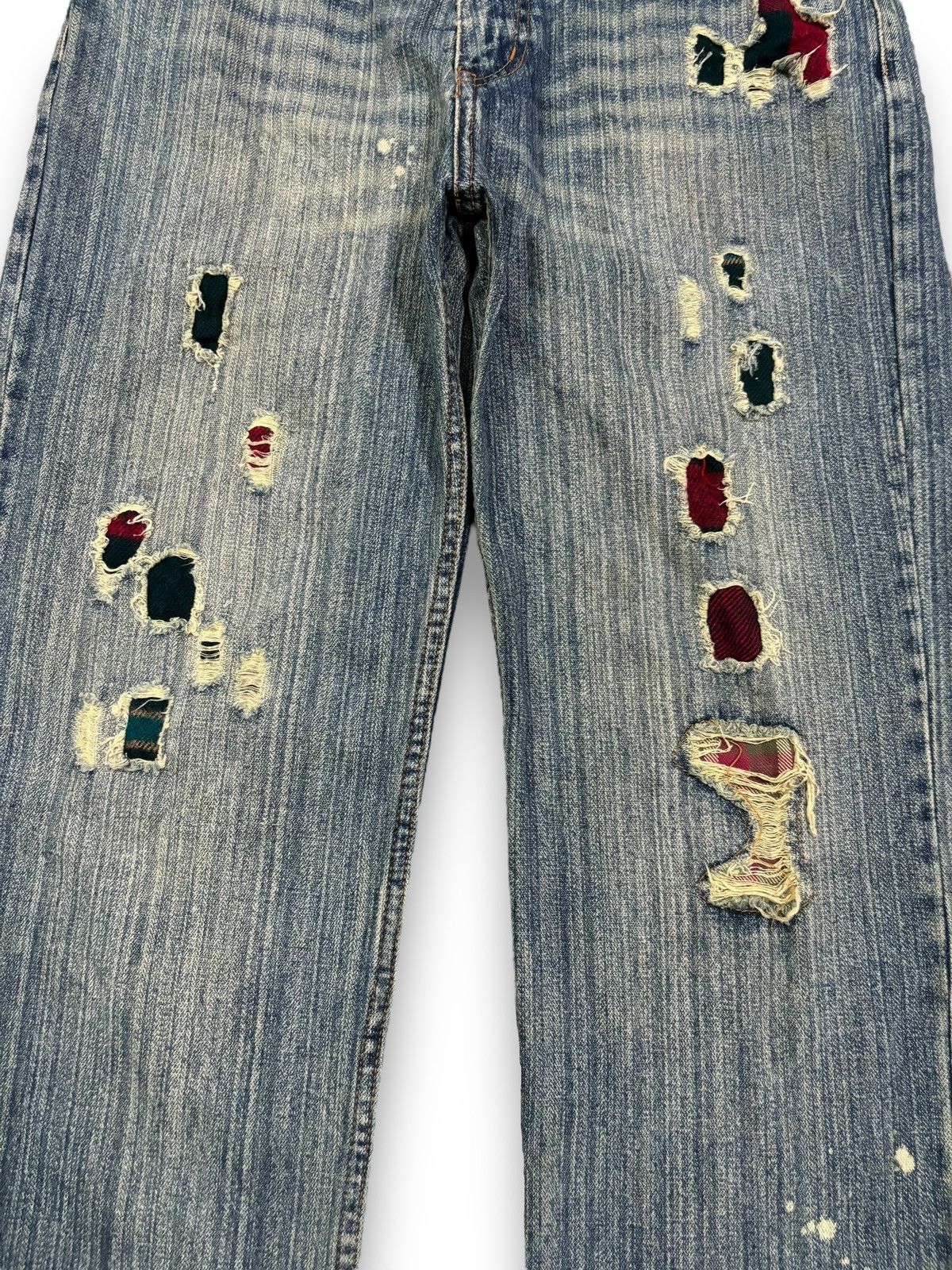Hysteric Glamour Vintage Japanese Brand Patchwork Loose Fit Distressed Jeans Size US 33 - 6 Thumbnail