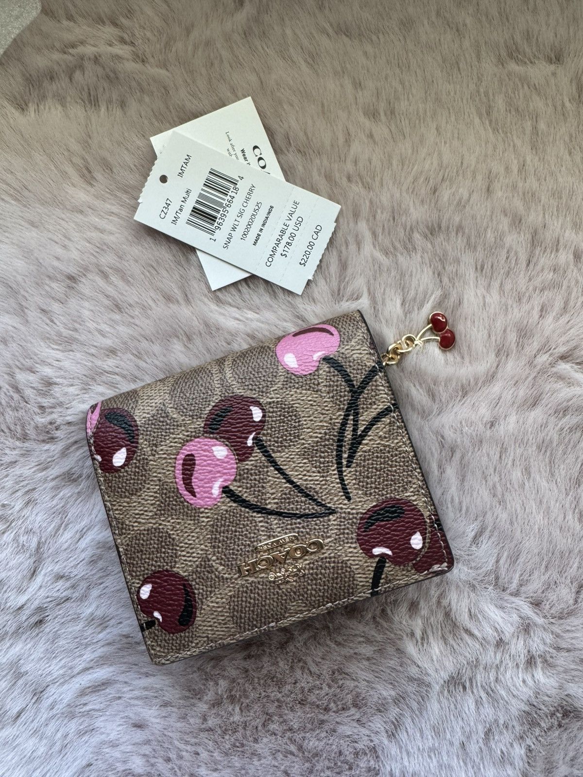 Coach Coach snap wallet with cherry print Size ONE SIZE - 5 Thumbnail