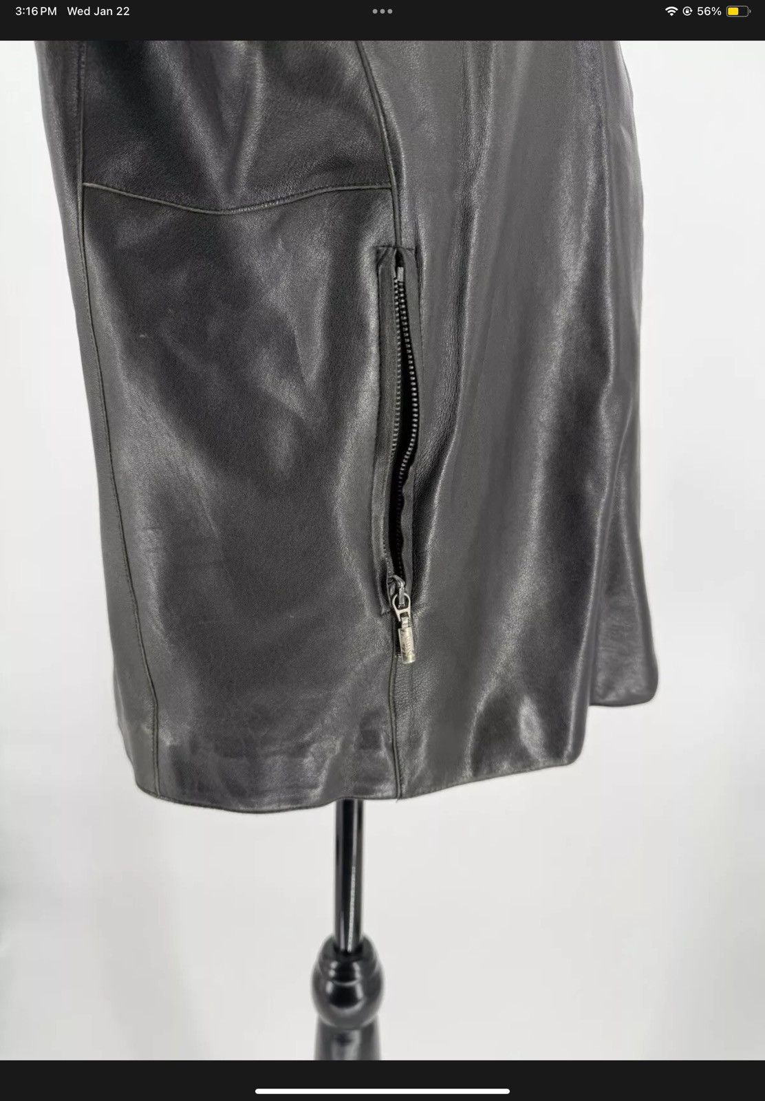 Armani Armani Collezioni Leather Jacket Black Women’s Size 42 Size L / US 10 / IT 46 - 7 Thumbnail