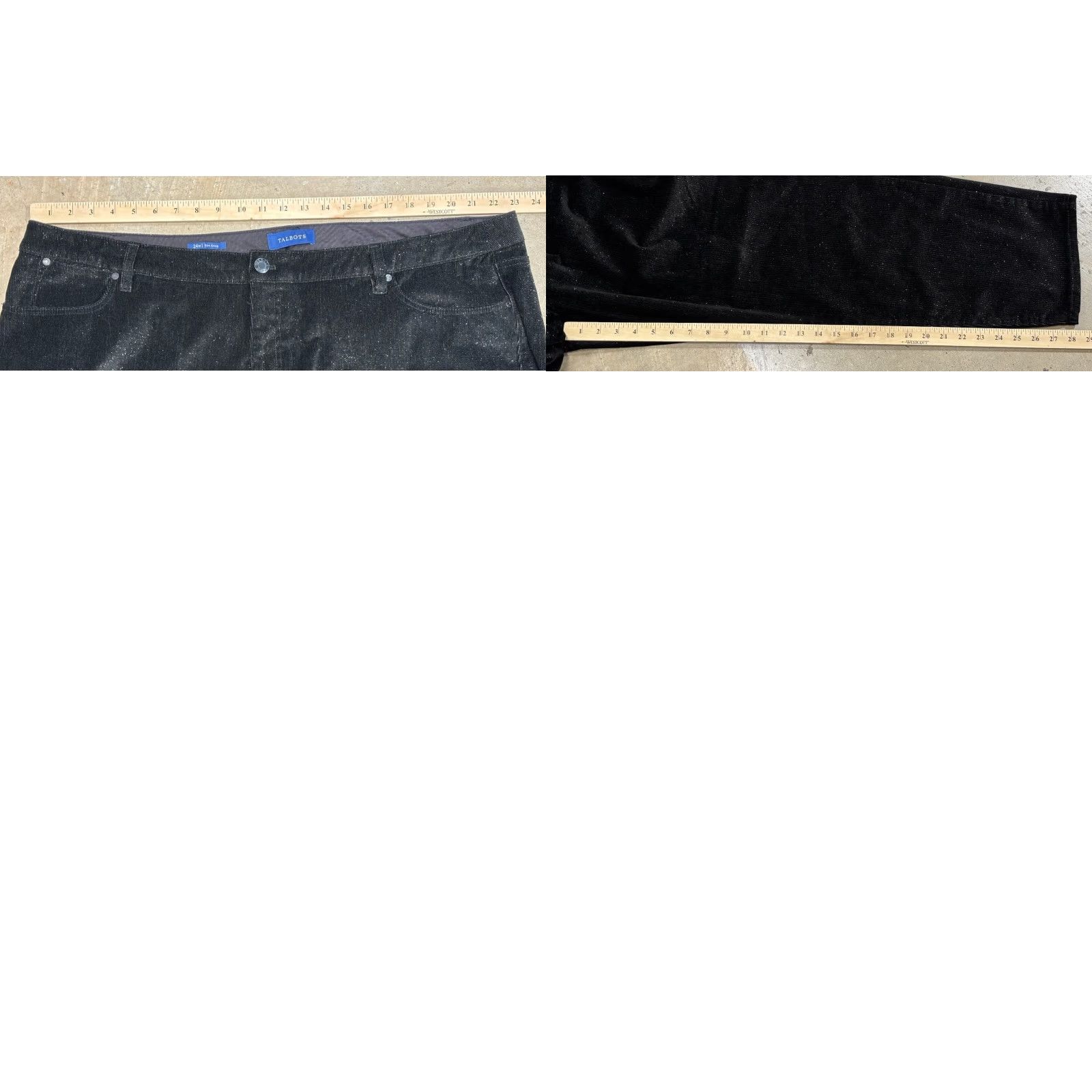 Talbots Talbots Pants Slim Ankle Corduroy Women’s 24W Plus Black Metallic Sparkle Size 42" / US 20 - 8 Thumbnail