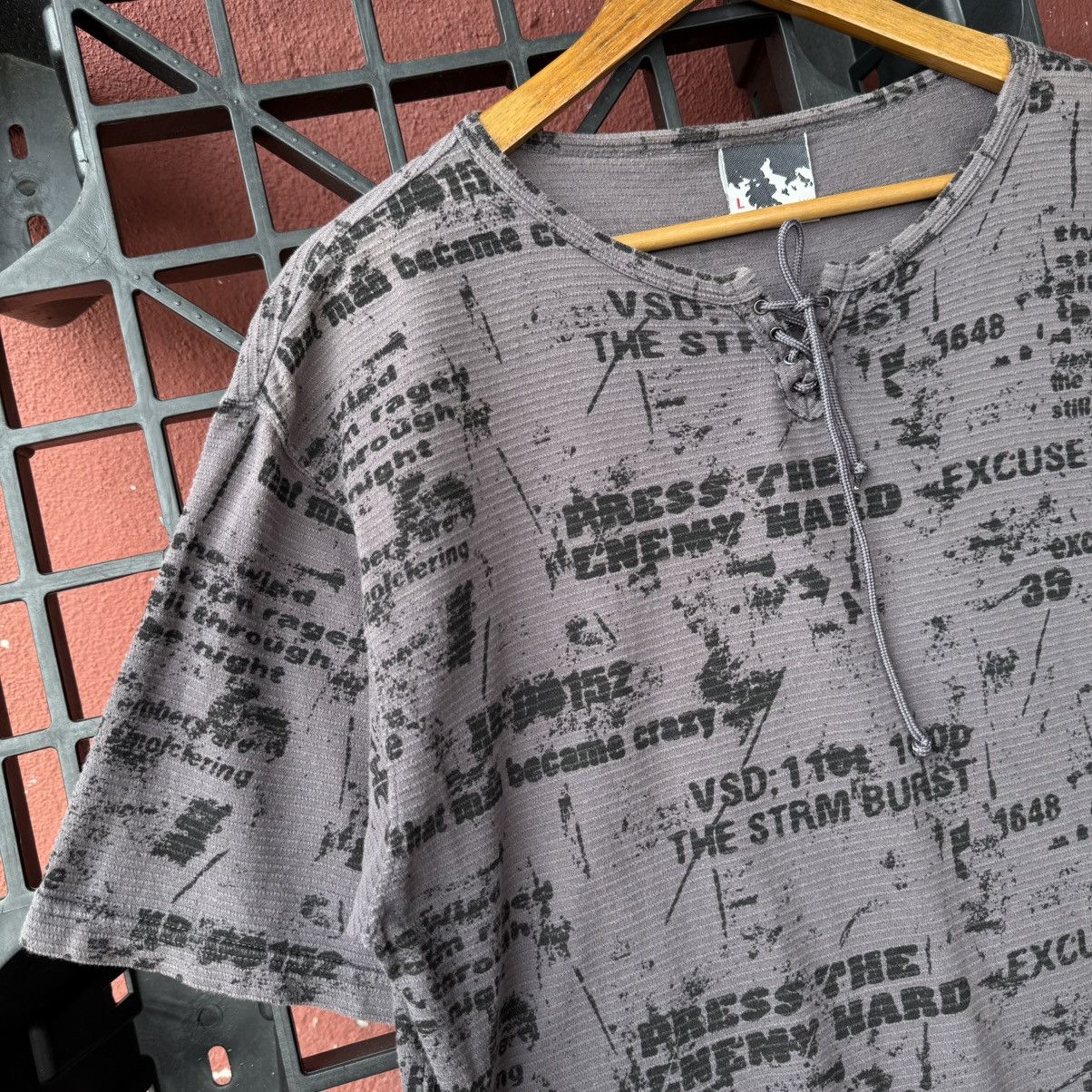 Japanese Brand Lace Tie Neck Excuses Overprint Printed Relaxed Hemp Tee Size US L / EU 52-54 / 3 - 7 Thumbnail