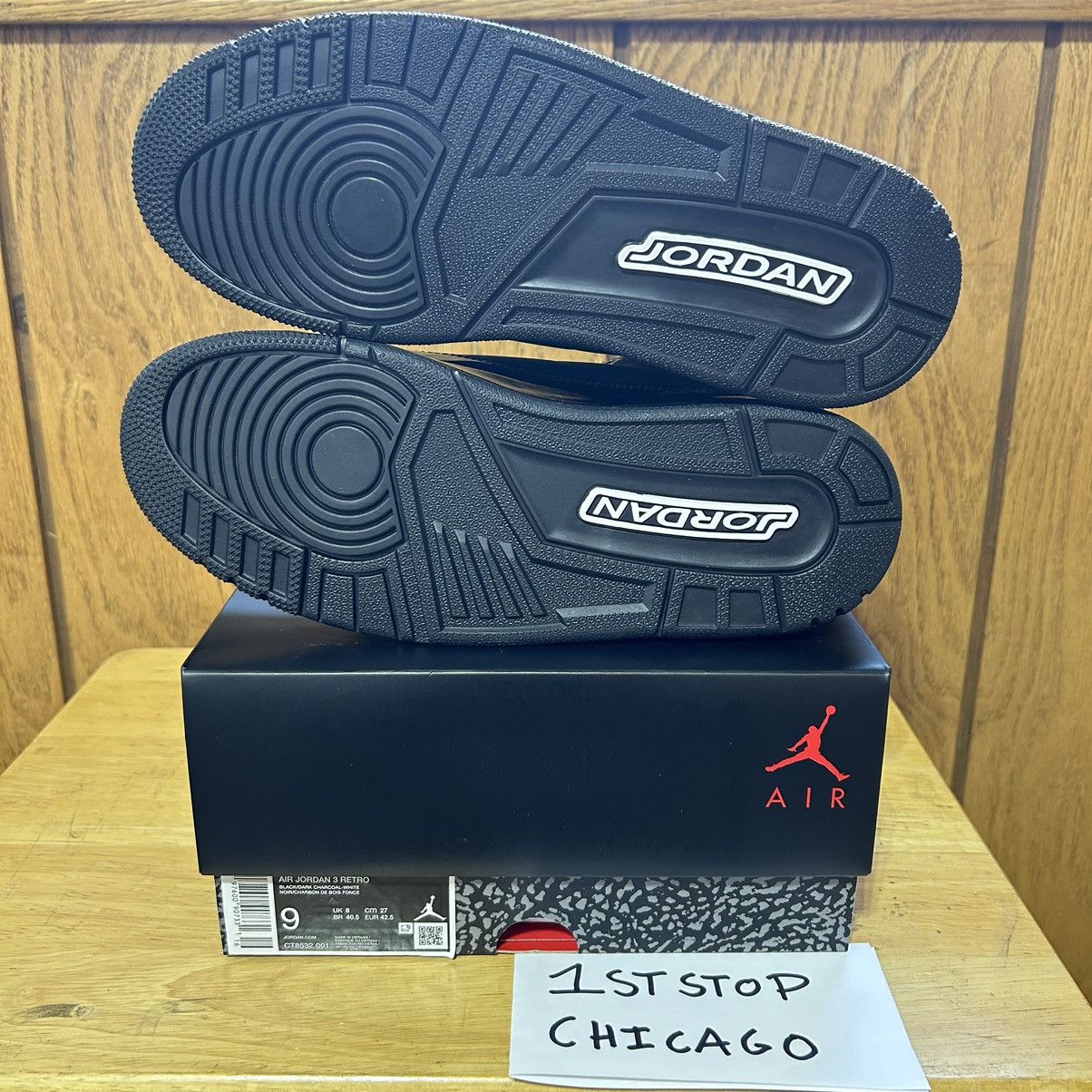 Designer × Jordan Brand × Nike Air Jordan 3 Retro Black Cat 2025 CT8532-001 Men’s 9 NEW Size US 9 / EU 42 - 7 Thumbnail