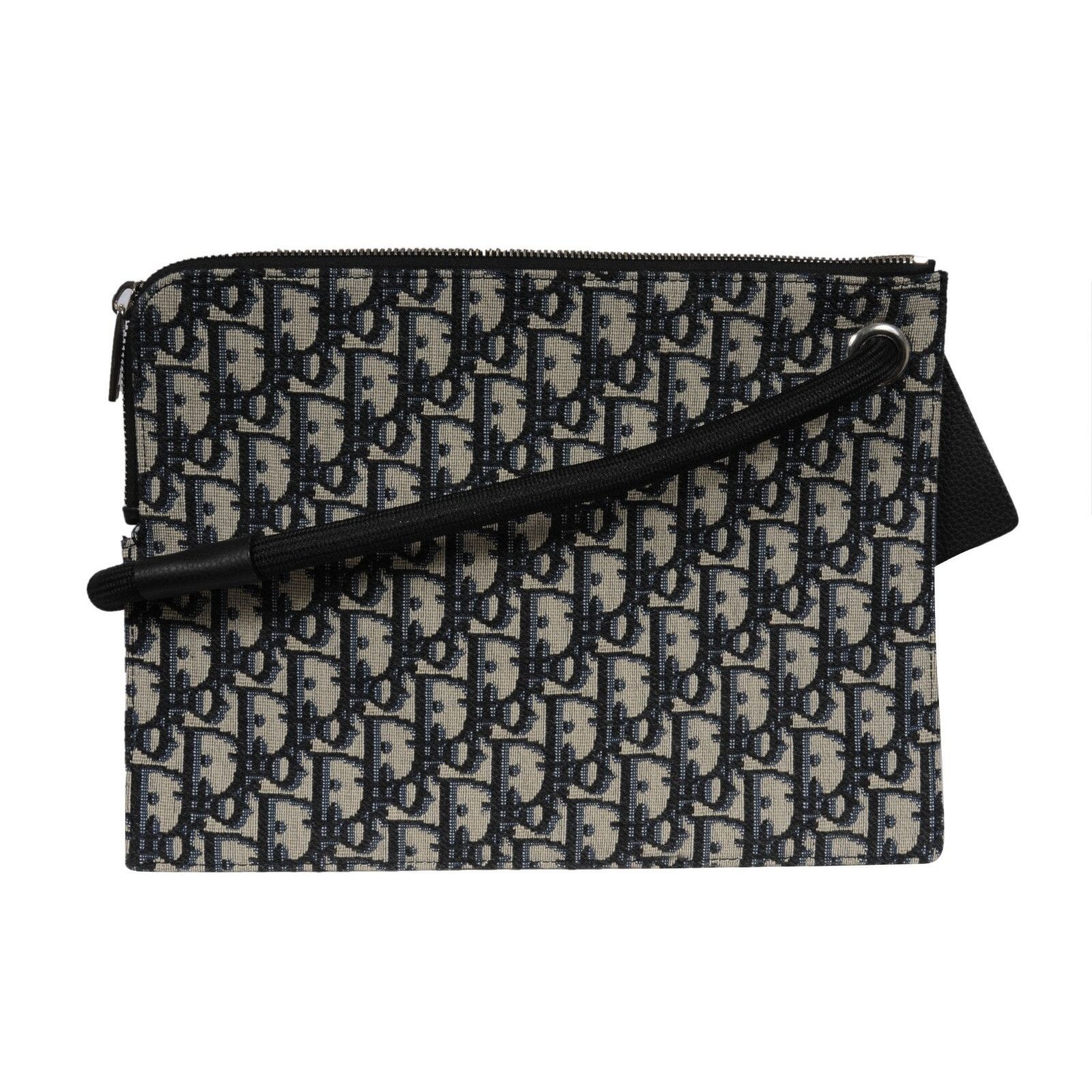 Dior Dior Oblique Logo Wrist Pouch Travel Folder File Black Blue Size ONE SIZE - 4 Thumbnail