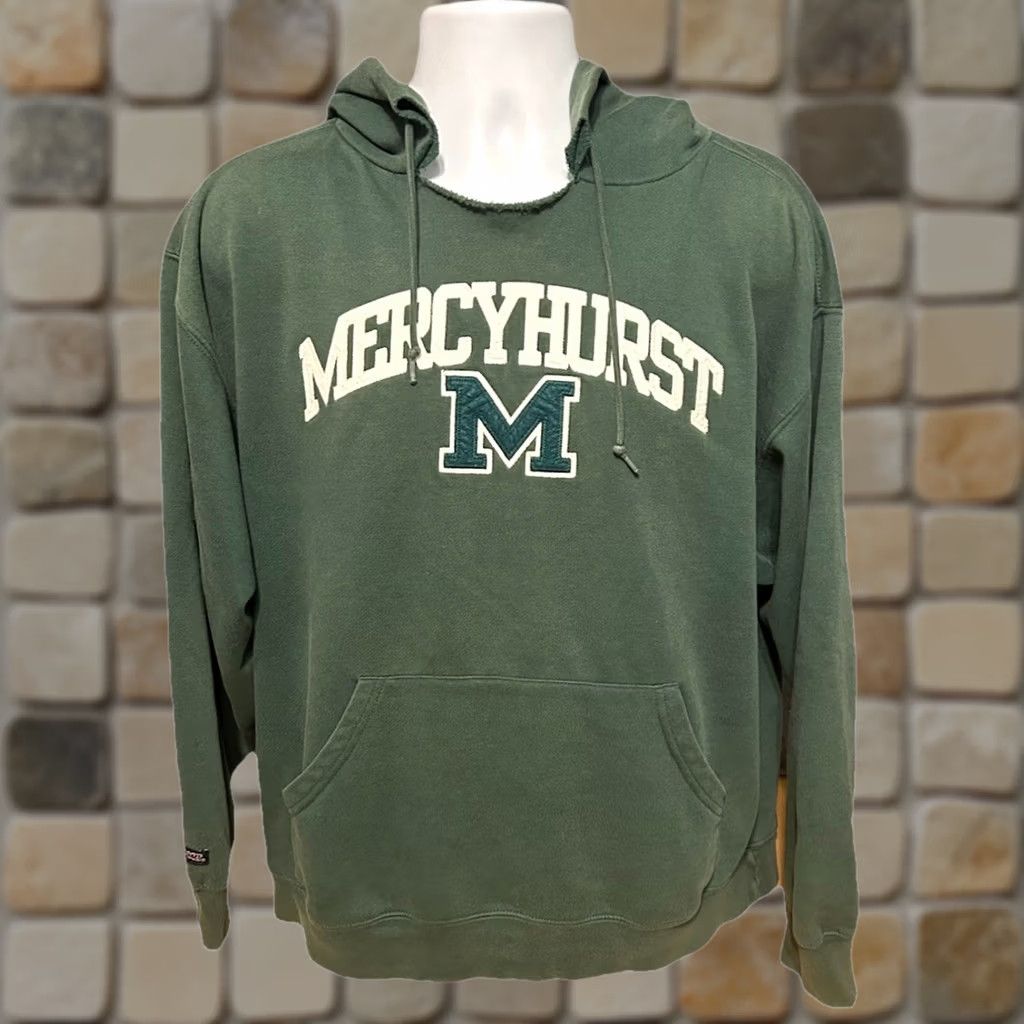 Jansport Vintage Mercyhurst Hoodie Adult Large Green Drawstring Jansport Stitched Pullover Size US L / EU 52-54 / 3 - 1 Thumbnail