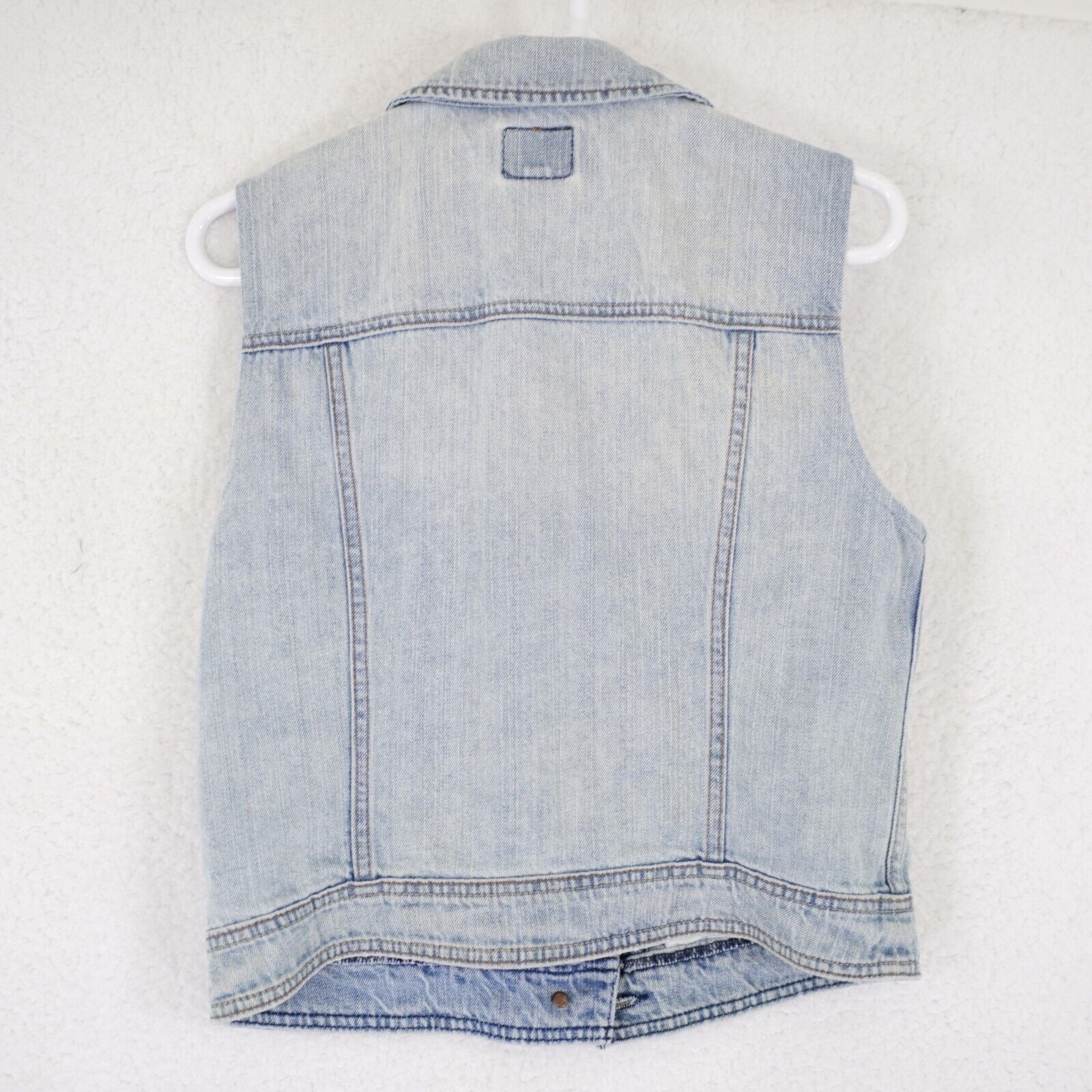 American Eagle Outfitters American Eagle Medium Light Blue Denim Jean Jacket Sleeveles Size M / US 6-8 / IT 42-44 - 4 Thumbnail