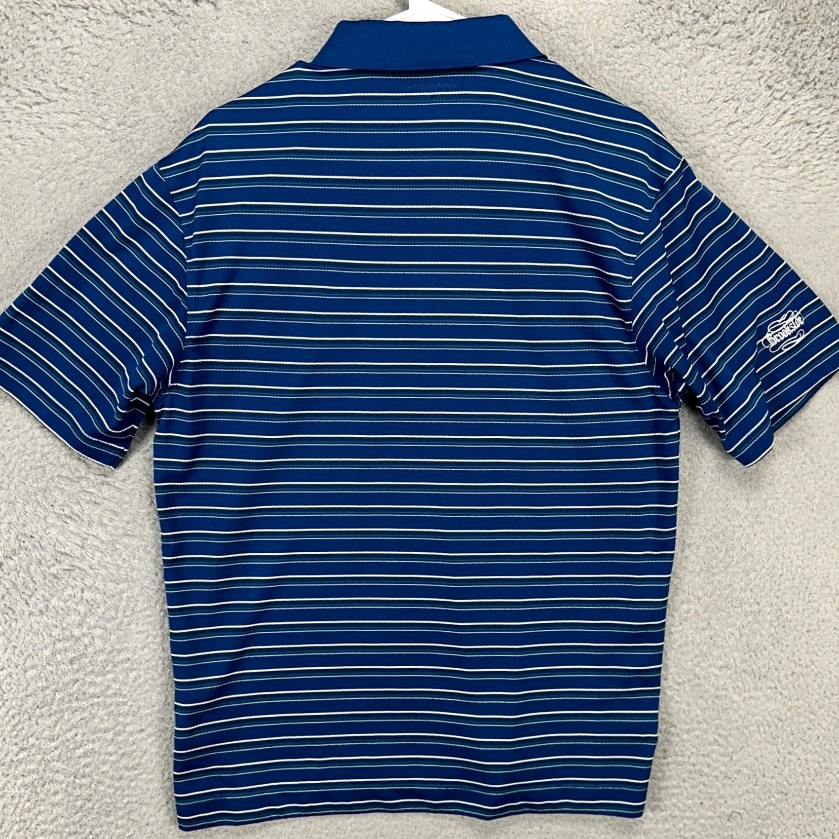 Nike Nike Golf Polo Shirt Mens Medium Blue Striped Rugby Performance Dry Fit Swoosh Outdoor Size US M / EU 48-50 / 2 - 2 Thumbnail