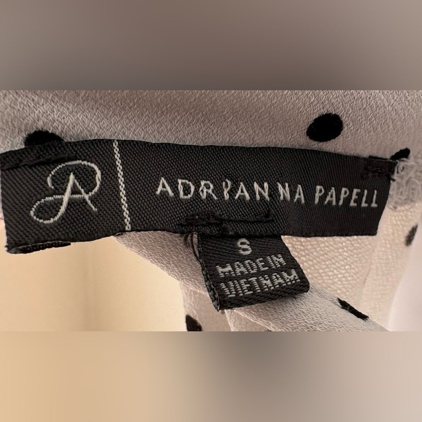 Adrianna Papell Adrianna Papell | Gray Polka Dot Ruffle Blouse | Small Size S / US 4 / IT 40 - 3 Thumbnail