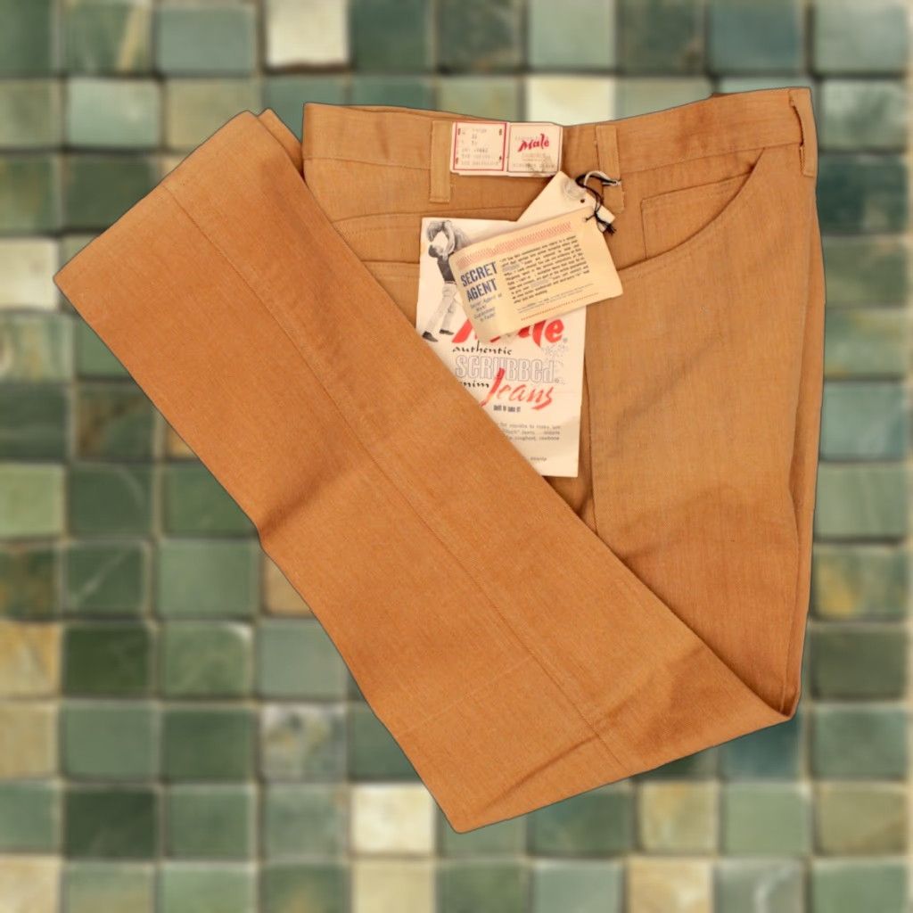 Vintage VINTAGE Men's VTG 1960s NOS Khaki / Tan Tapered Pants Sz 32x30 60s Male Casuals Size US 32 / EU 48 - 1 Thumbnail