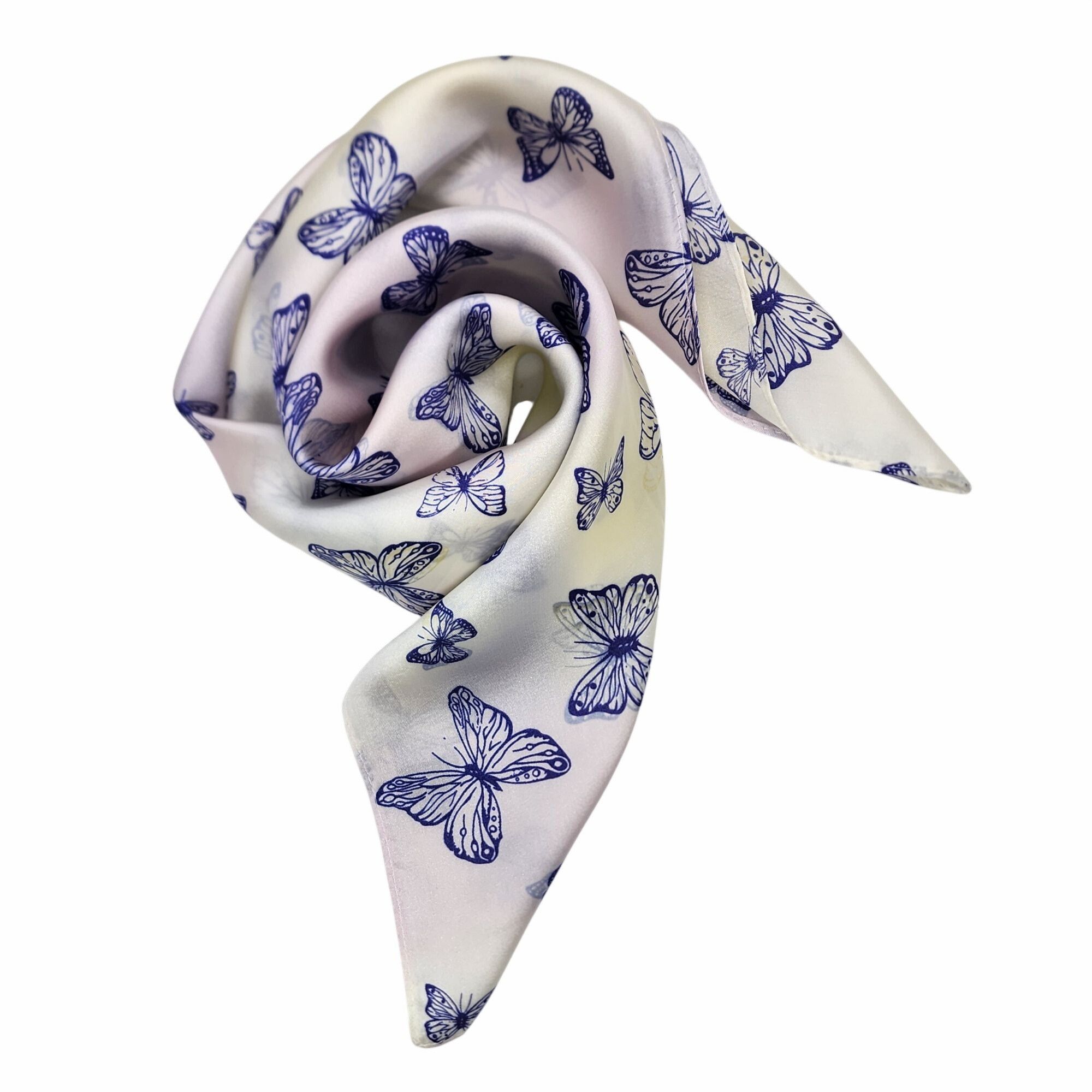 Other ⭐Luxury Butterfly Scarf Square Silky Head Neck Wrap Purple C Size ONE SIZE - 4 Thumbnail