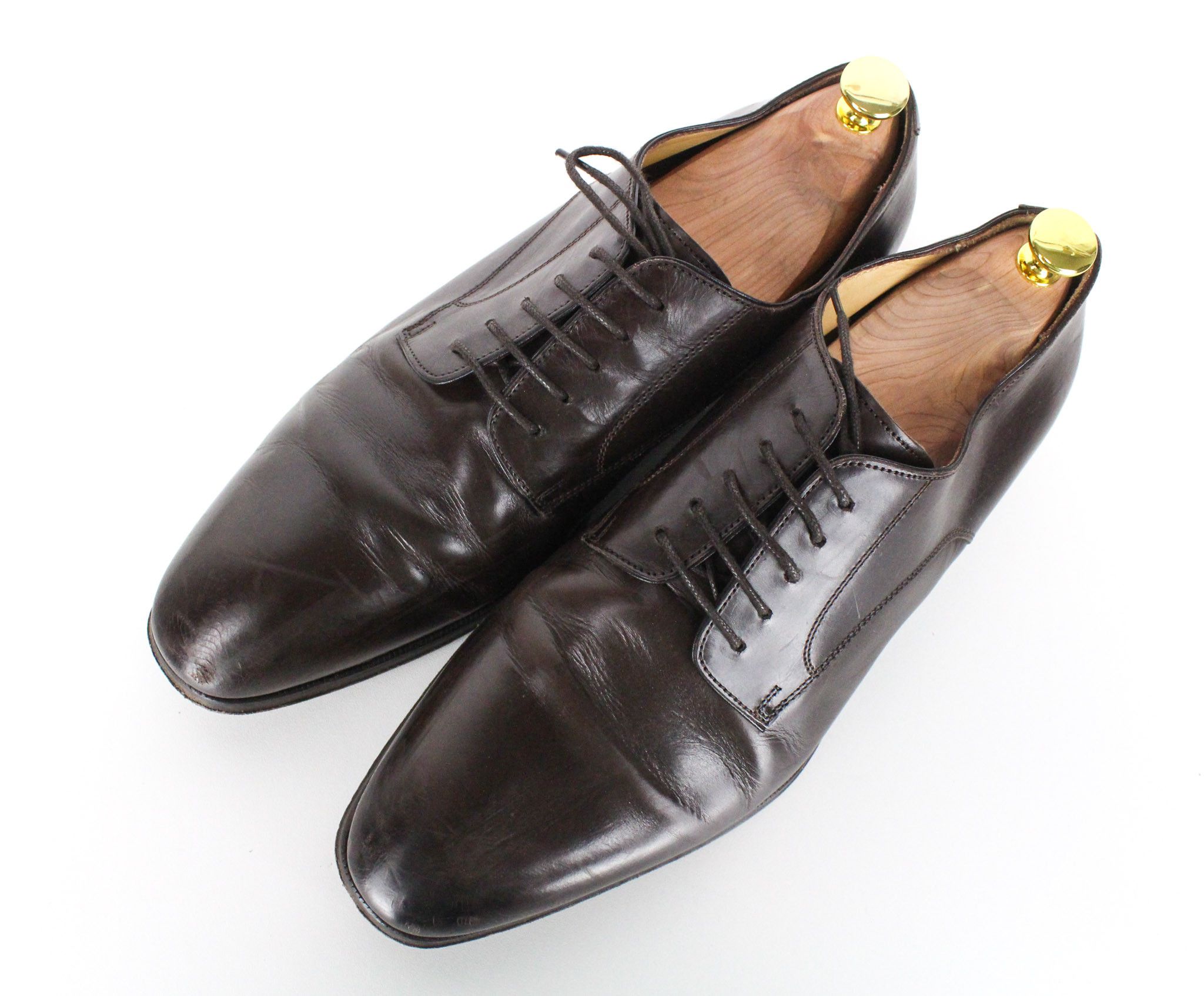 Suitsupply EU43.5 Dark Brown Leather Laced Low-Top 72824 Size US 10.5 / EU 43-44 - 7 Thumbnail
