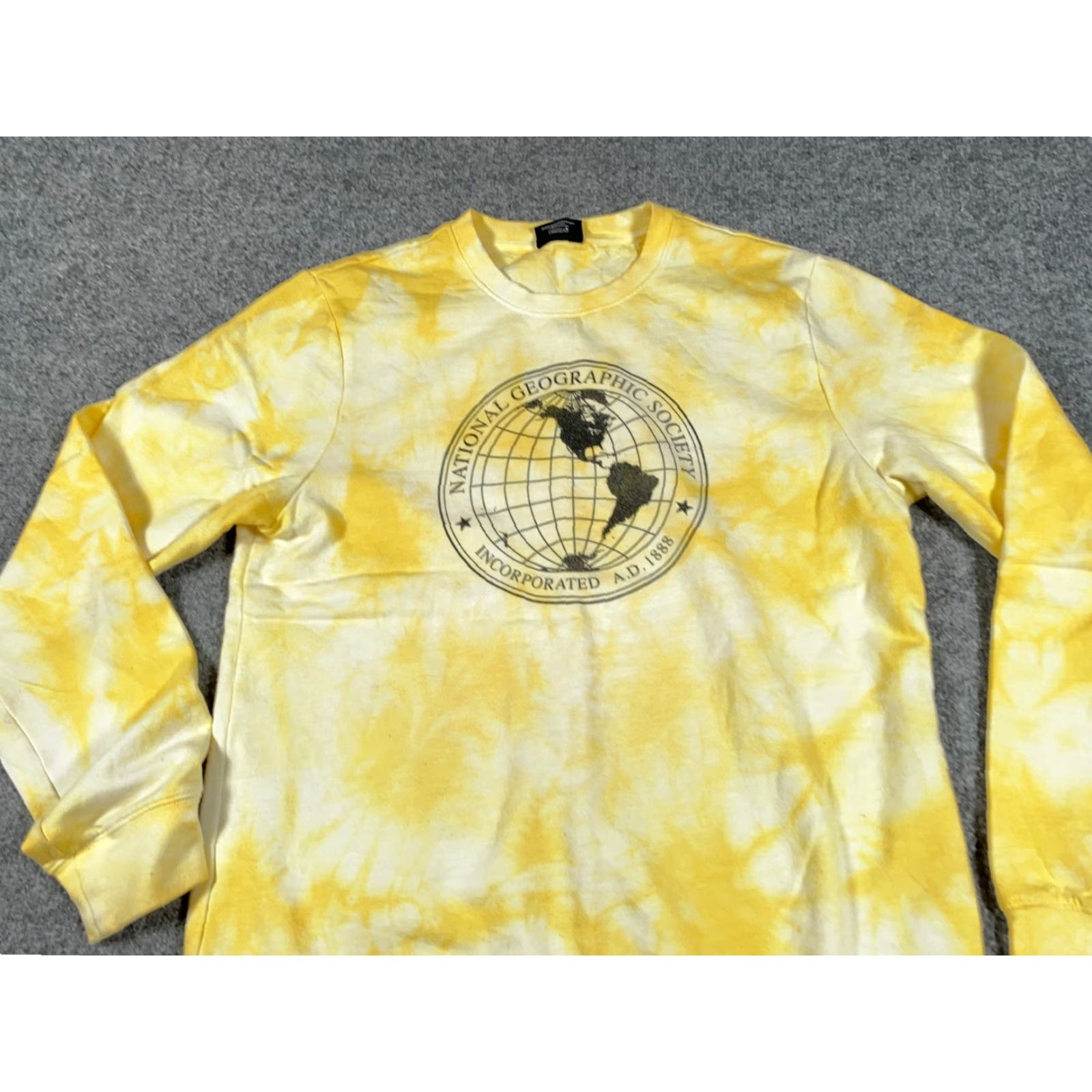 Vintage National Geographic Society Sweatshirt Shirt Adult Medium Yellow Tie Dye Crew Size US M / EU 48-50 / 2 - 3 Thumbnail