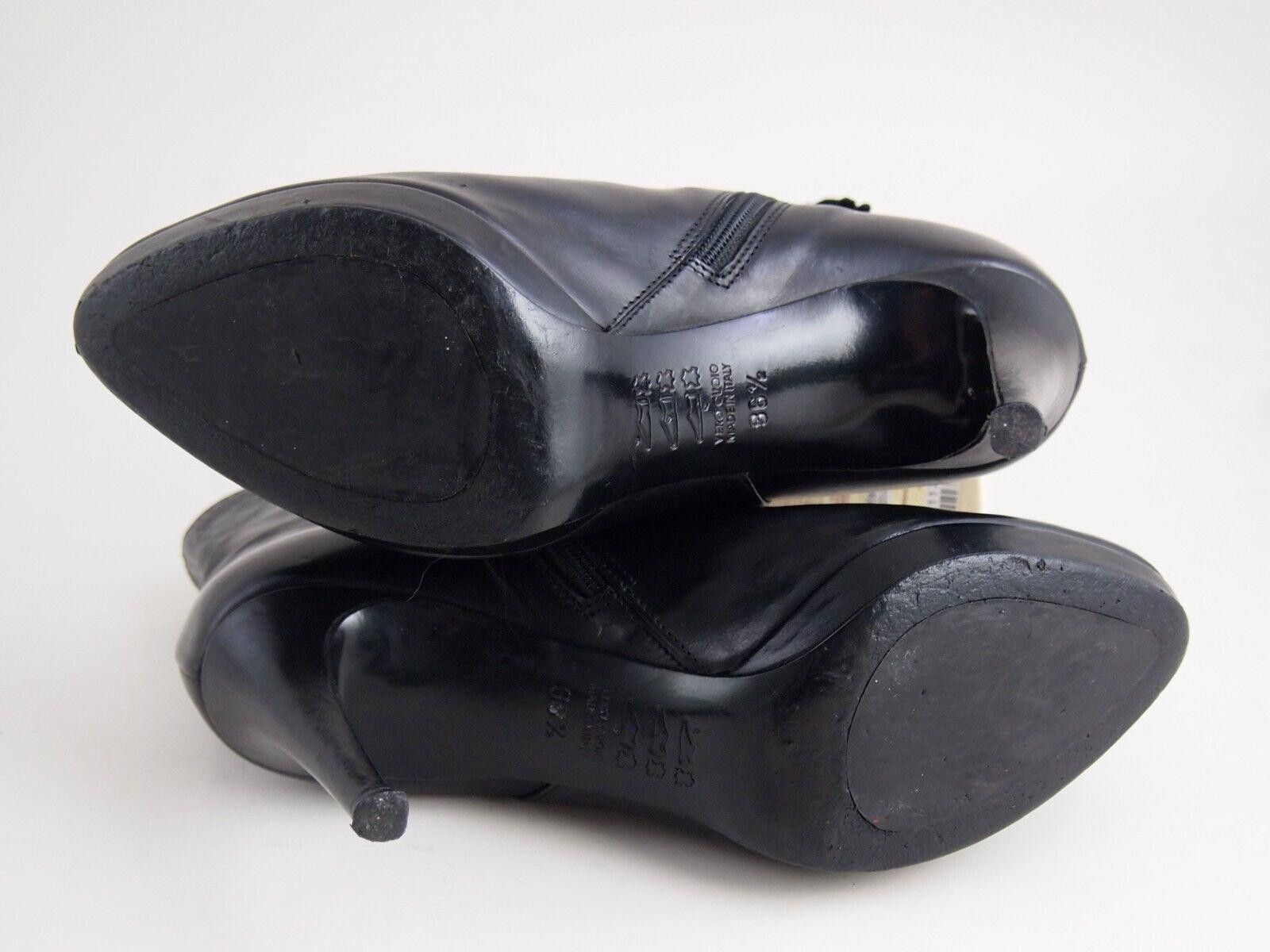 Designer Benci Brothers Booties Black Leather Mid Heel US 6.5 EU 36.5 Size US 6.5 / IT 36.5 - 6 Thumbnail