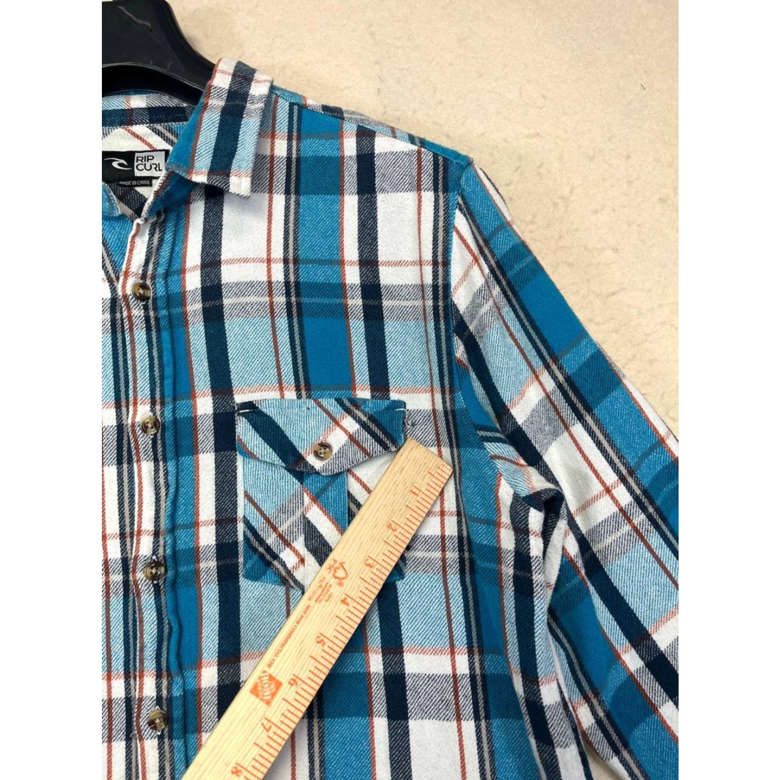 Rip Curl RIP CURL Flannel Shirt Button-Up Western Blue Plaid Long Sleeve Snap See Pics Mens L Size Large Pocketed Button-Down Collar 【No extra text】 Size US L / EU 52-54 / 3 - 6 Thumbnail