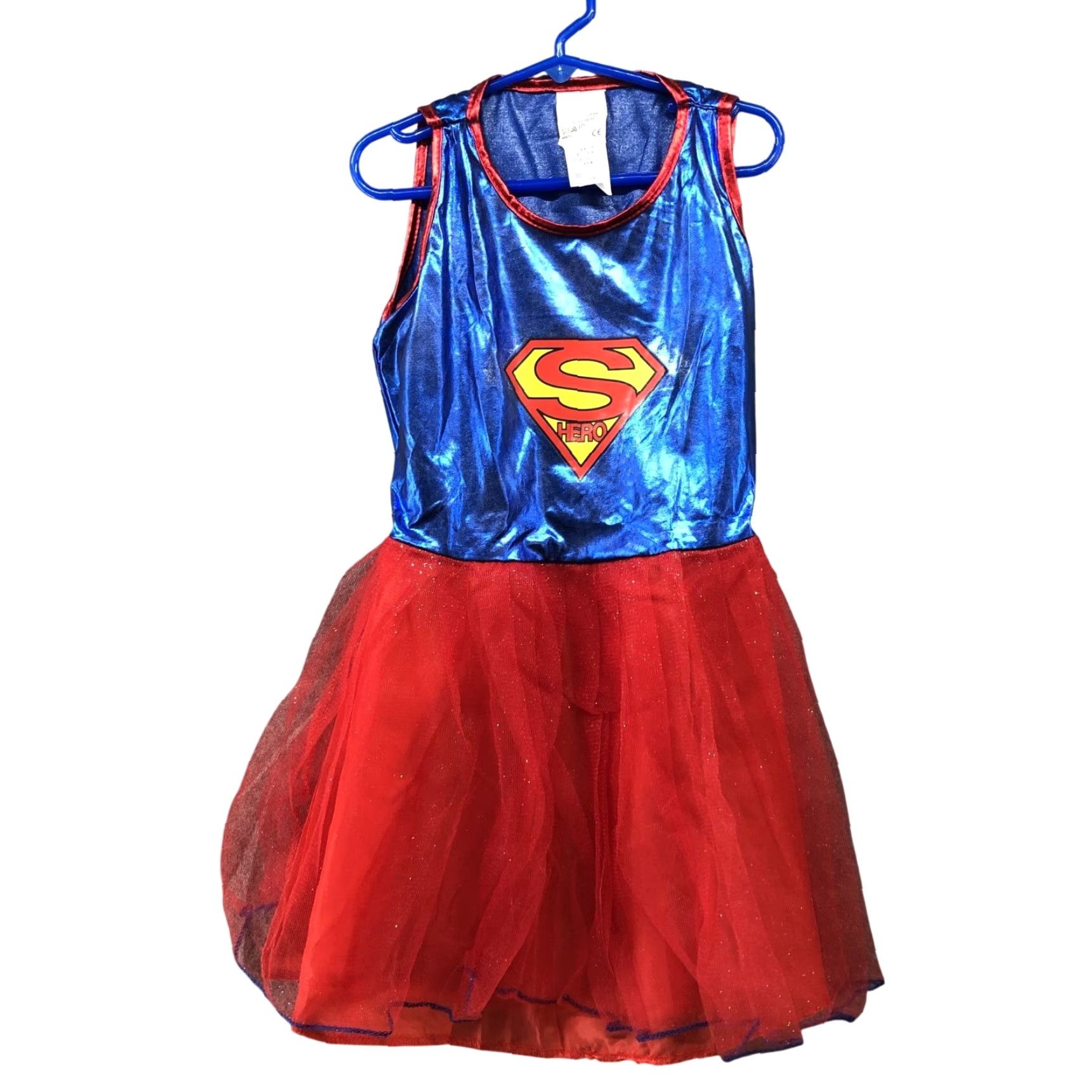Vintage Girls 6-7 Supergirl Costume Dress Tulle Halloween Dress Up Red Nike Size ONE SIZE - 2 Thumbnail