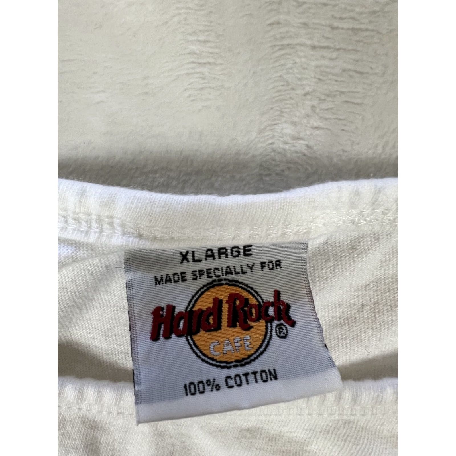 Hard Rock Cafe VINTAGE Hard Rock Cafe Tank Top Shirt XL White 90s Mens T-Shirt Graphic Print 1990s Spring Summer Sleeveless Size US XL / EU 56 / 4 - 4 Thumbnail