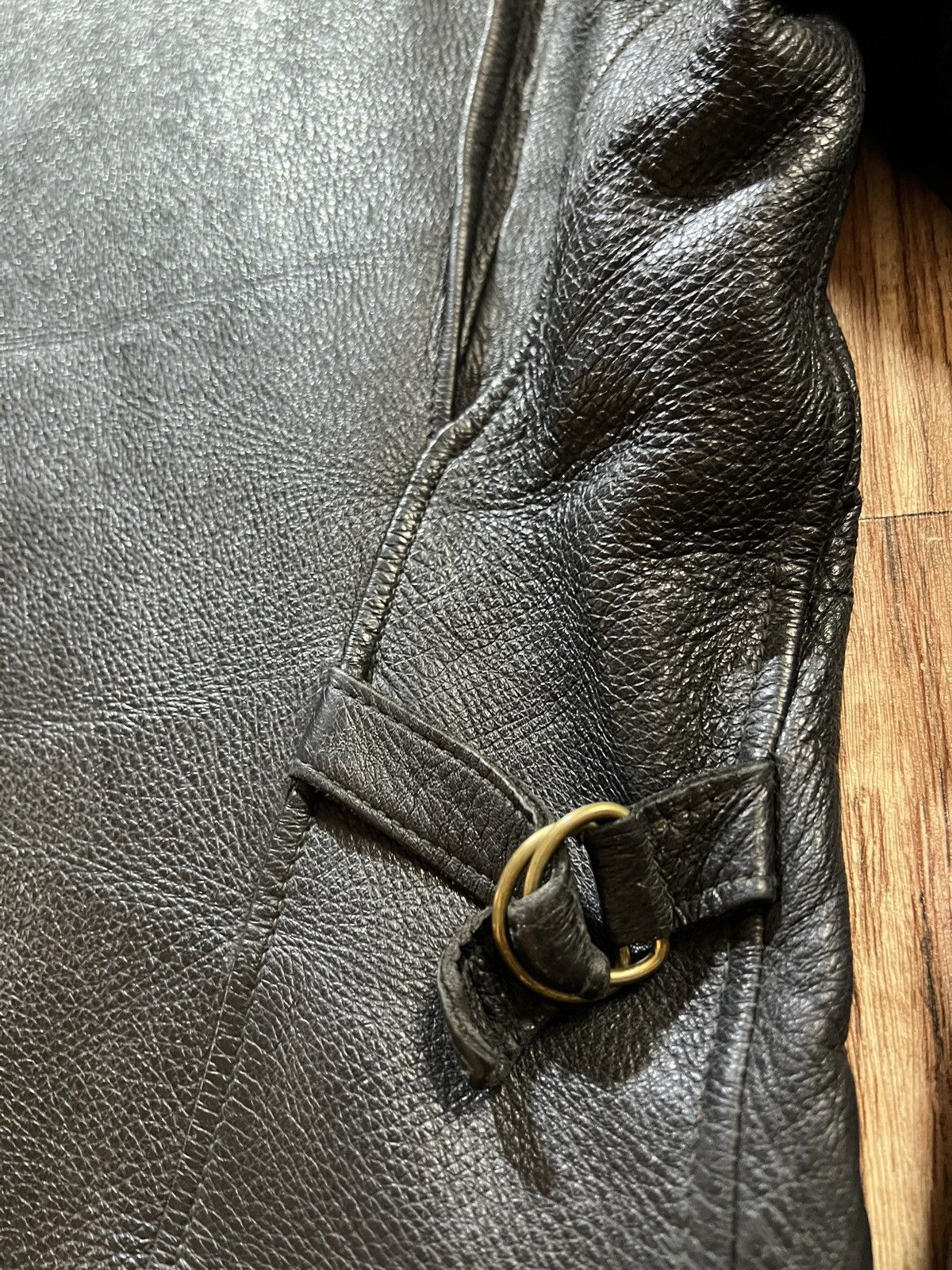 Vintage Deerskin Cafe Racer Black Motorcycle Jacket Size US L / EU 52-54 / 3 - 8 Thumbnail