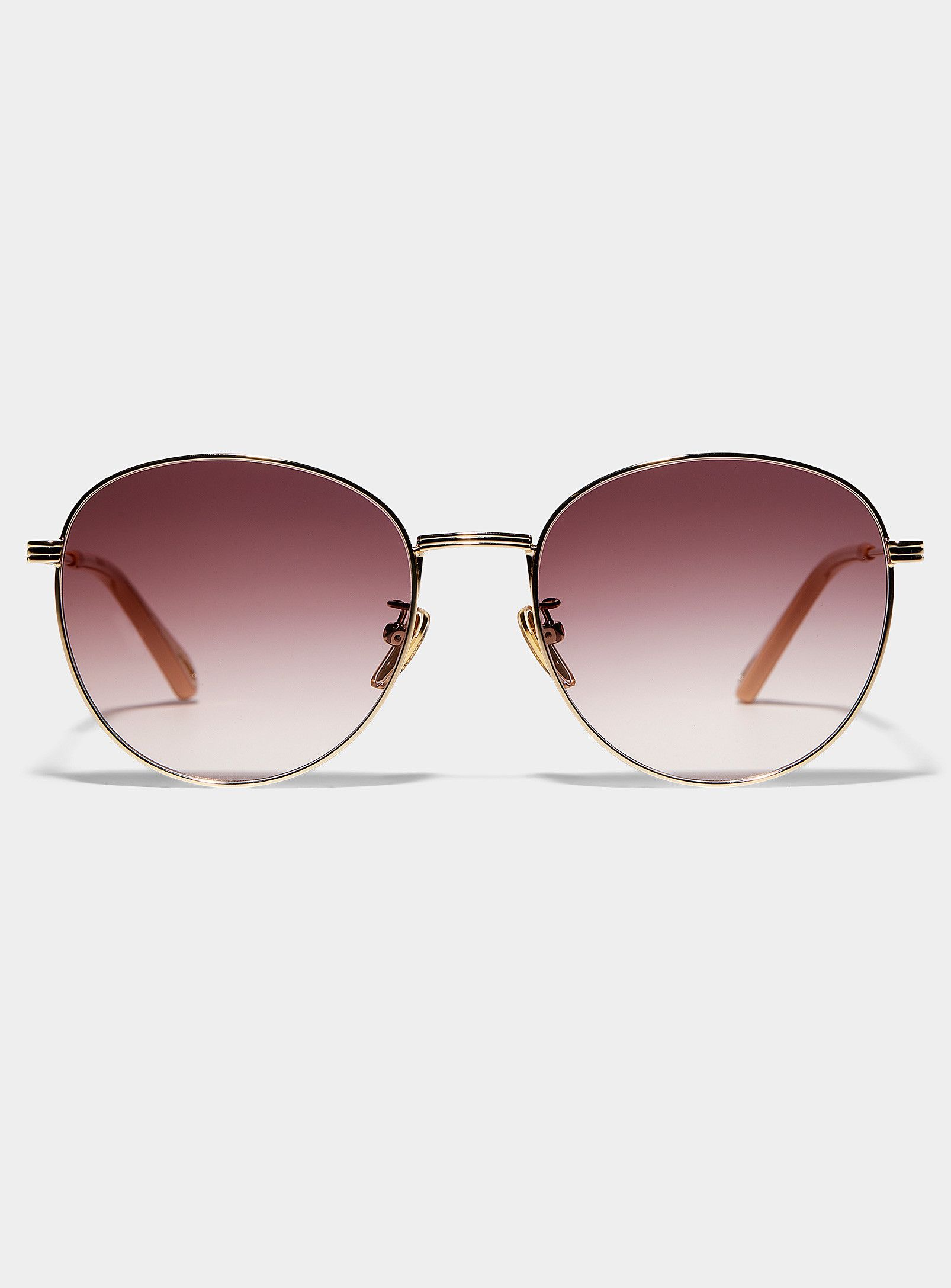 image of Ss23 Chloe Metallic Round Sunglasses, Women's