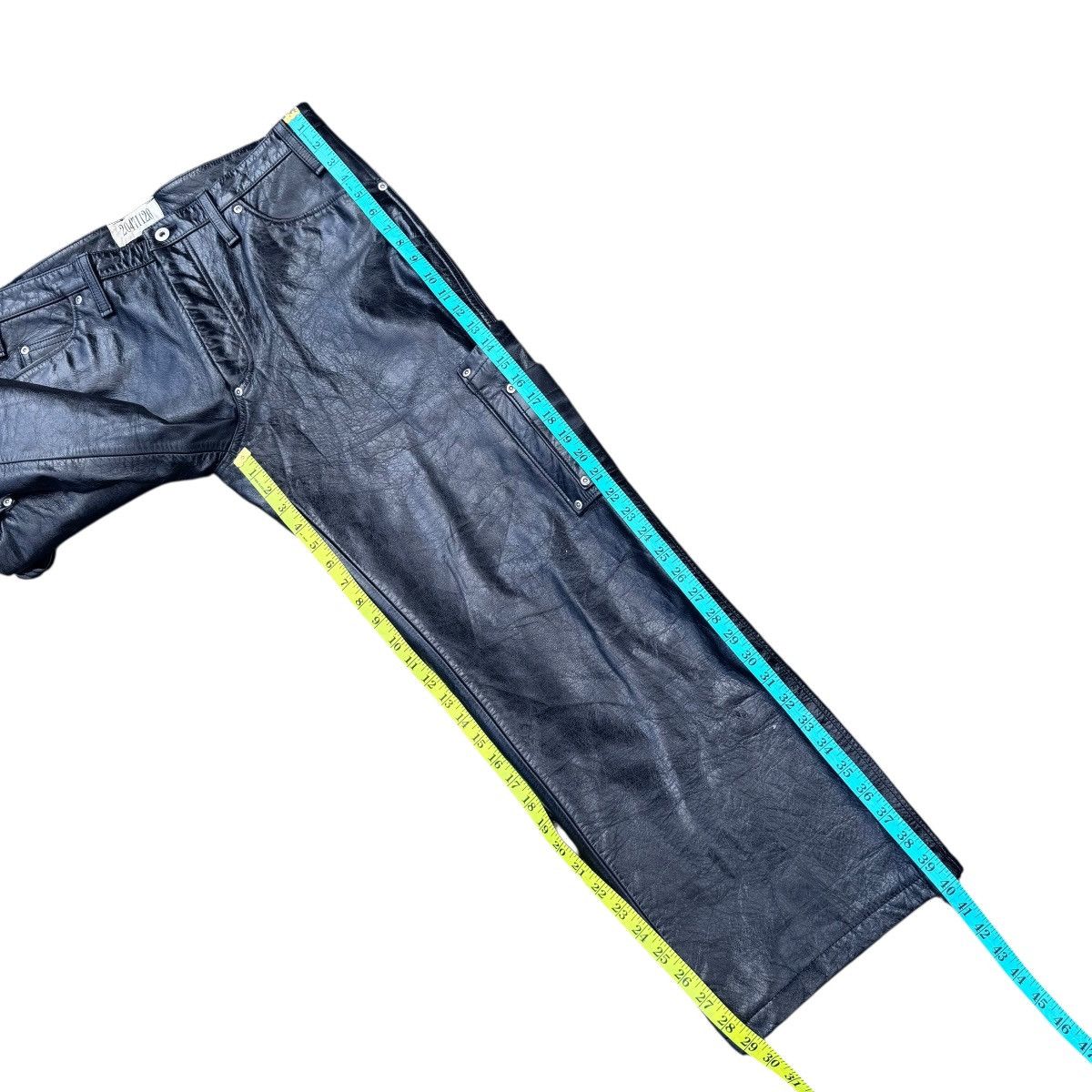 20471120 20471120 Black Leather Carpenter Pants Cowhide Size US 36 / EU 52 - 18 Thumbnail