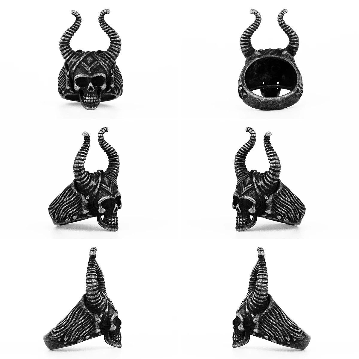 Vintage Demon Skull Ring Size 44 - 5 Thumbnail