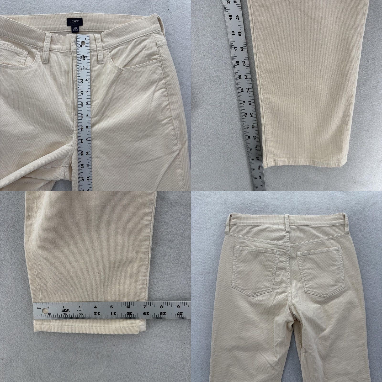 J.Crew J.Crew Pants Womens 29 Beige Corduroy Stretch 5 Pocket Straight Casual Preppy Size 29" - 8 Thumbnail