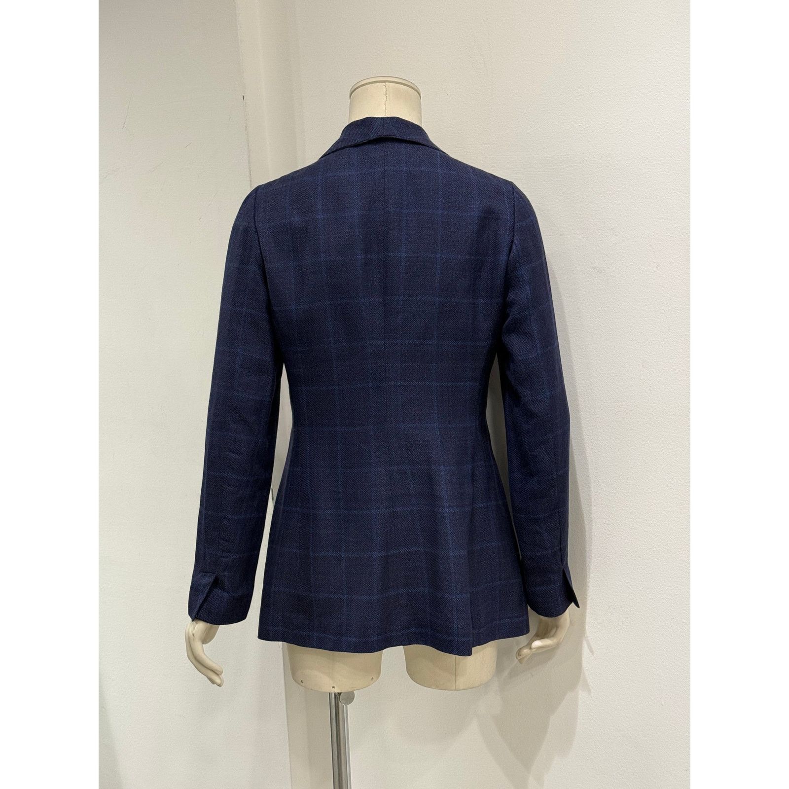 Brunello Cucinelli 2000s Brunello Cucinelli double layer V-shape tartan blazer Size 40R - 6 Thumbnail