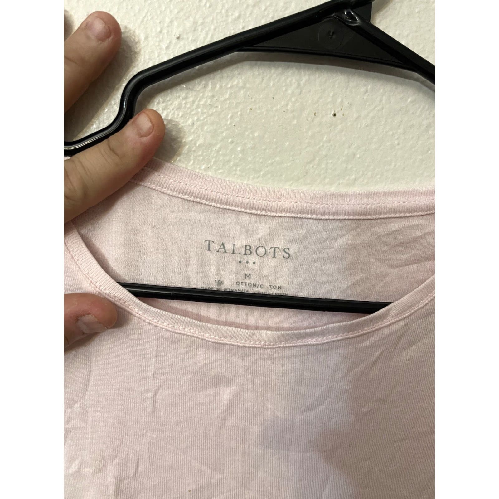 Talbots TALBOTS Women's T-Shirt Medium Pink Solid Short Sleeve Cotton Round Neck Classic Size M / US 6-8 / IT 42-44 - 3 Thumbnail