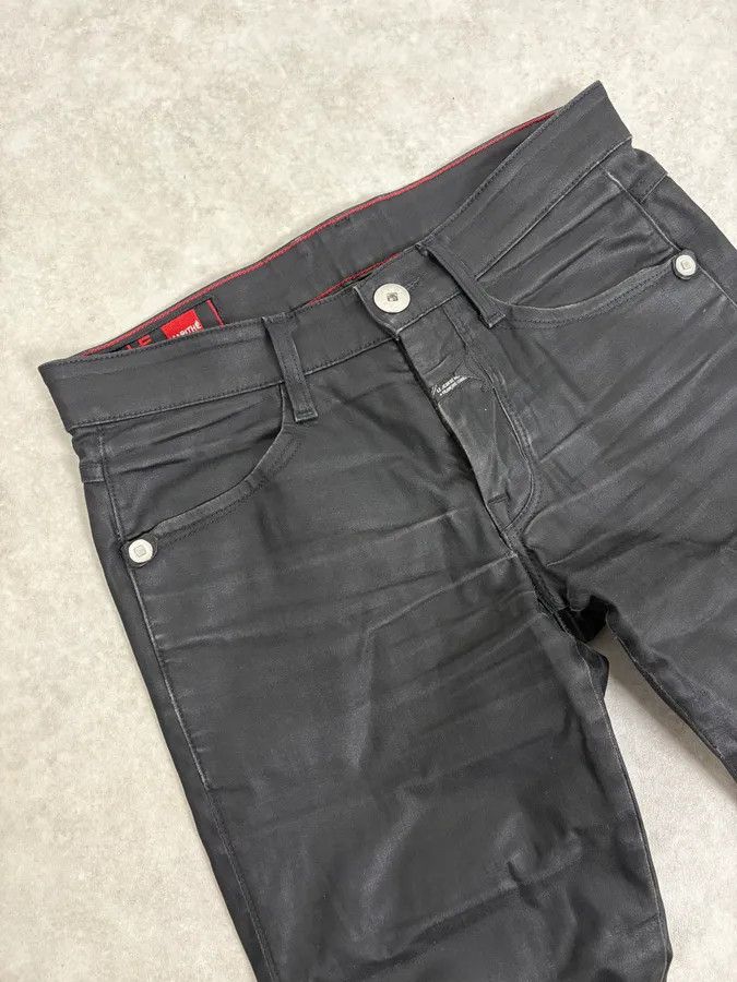 Marithe + Francois Girbaud FW2013 Marithé + François Girbaud Black Waxed Denim Jeans Size US 30 / EU 46 - 6 Thumbnail