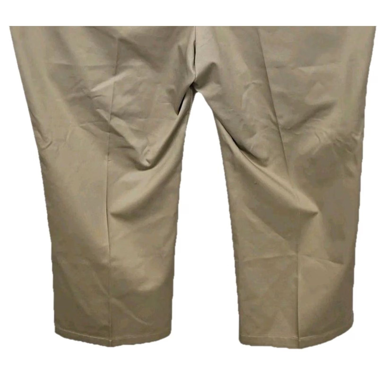 Haggar Haggar Khaki Pants 56W 26in Inseam Big & Tall Comfort Waist Classic Fit Solid Twill Cotton Flat Front Zip Button Mens Pants Size US 40 / EU 56 - 6 Thumbnail