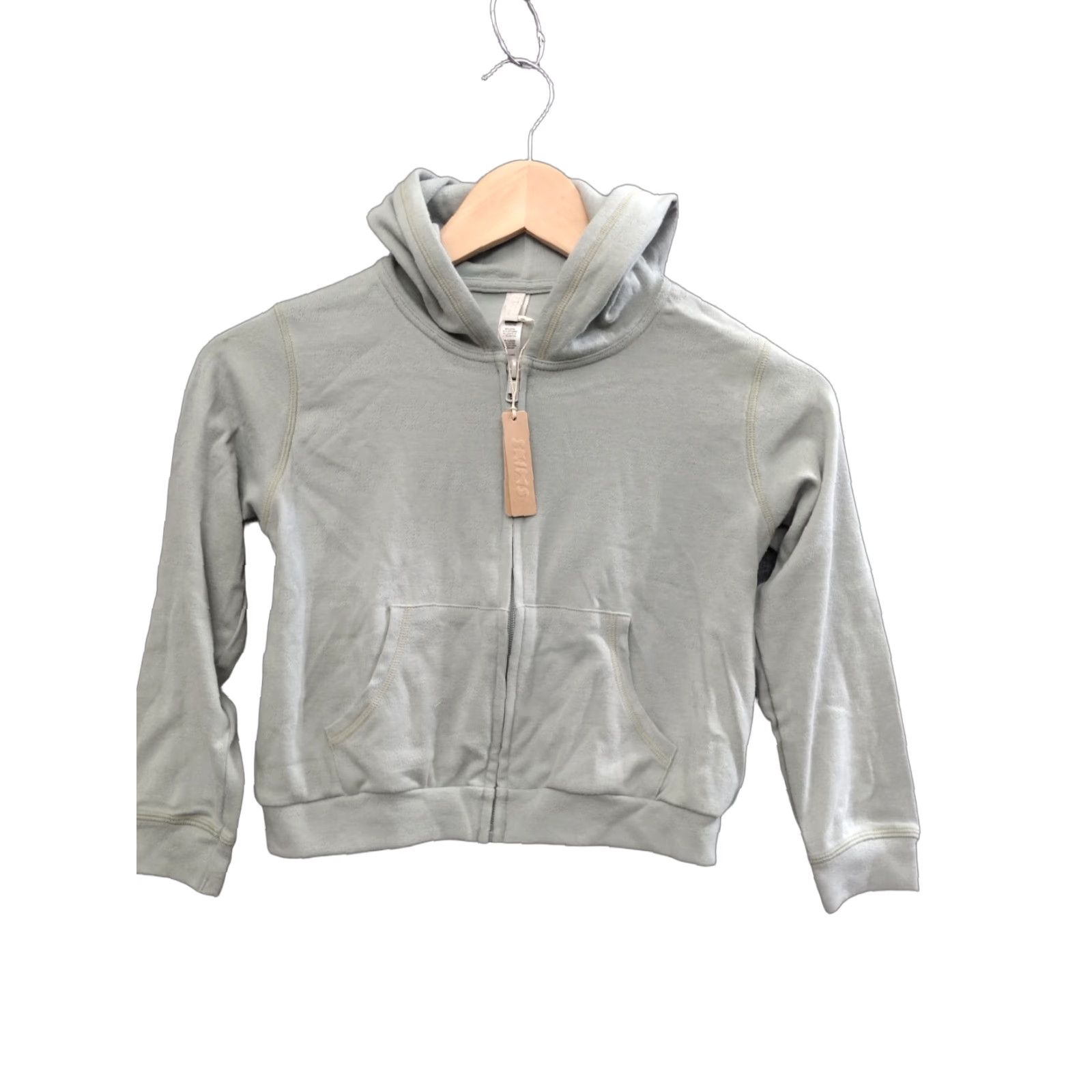 SKIMS SKIMS Logo Pointelle Zip Front Sweatshirt Hooded Jacket Green Size 7 Hoodie Adult Regular Cotton Spandex 80s 90s Size M / US 6-8 / IT 42-44 - 1 Thumbnail