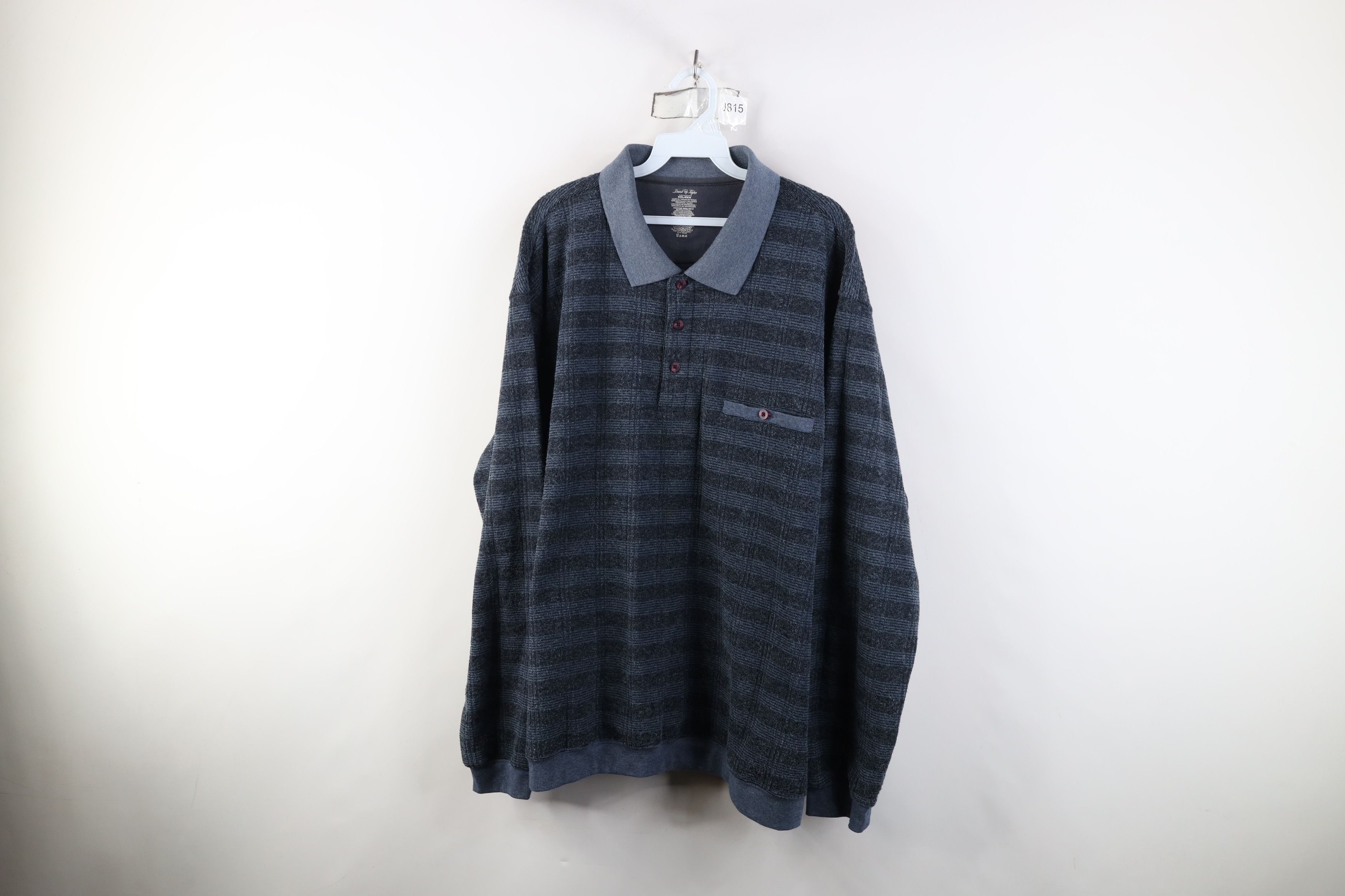 Vintage Vintage Streetwear Fleece Collared Pullover Sweatshirt Blue Size US XXL / EU 58 / 5 - 1 Thumbnail