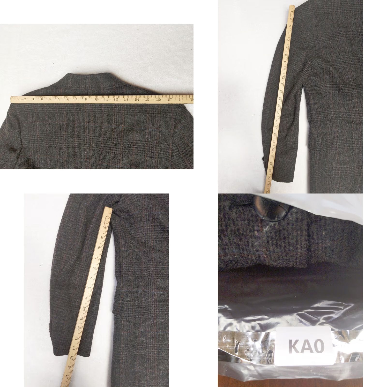 Vintage Adams Row Richman Mens Blazer Jacket 40R Gray Glen Check Tweed Wool Sport Coat Notch Lapel 2 Button Three-Button Casual Formal Mens Summer Fall Winter Size 40R - 10 Thumbnail