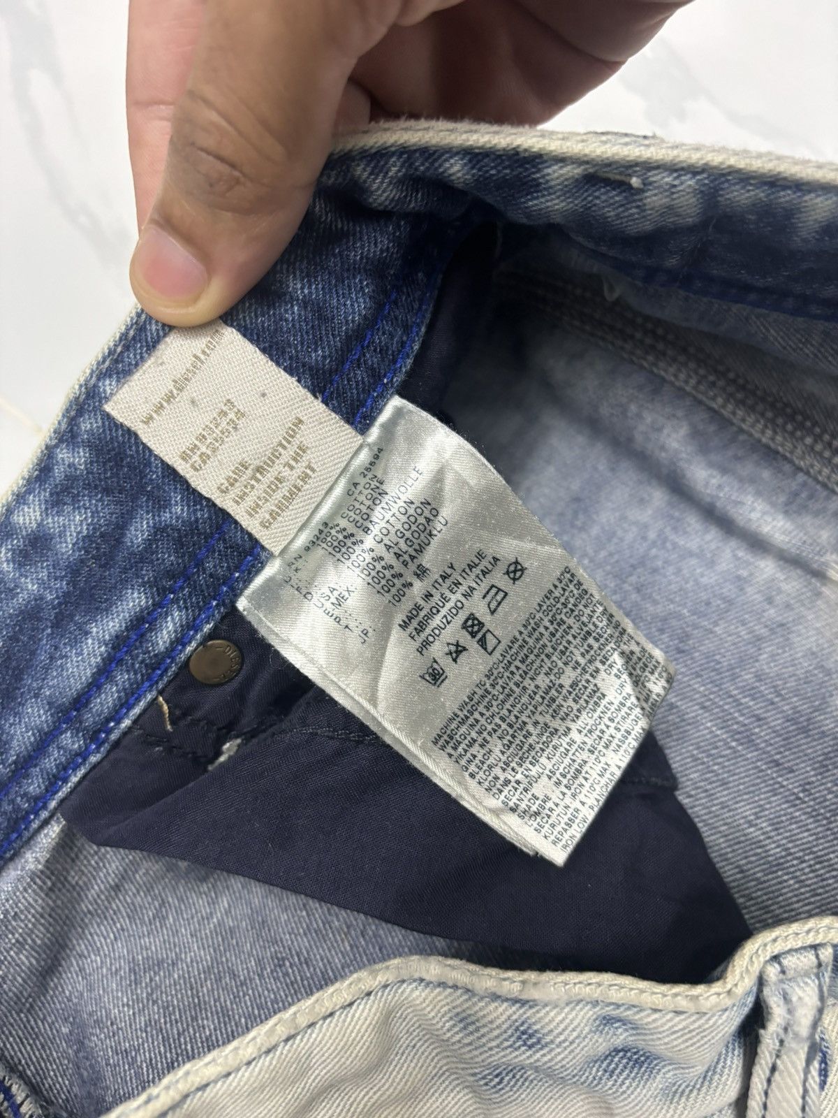 Diesel RARE VINTAGE DIESEL ACID WASH DESTROYED DENIM JEANS Size US 31 - 12 Thumbnail