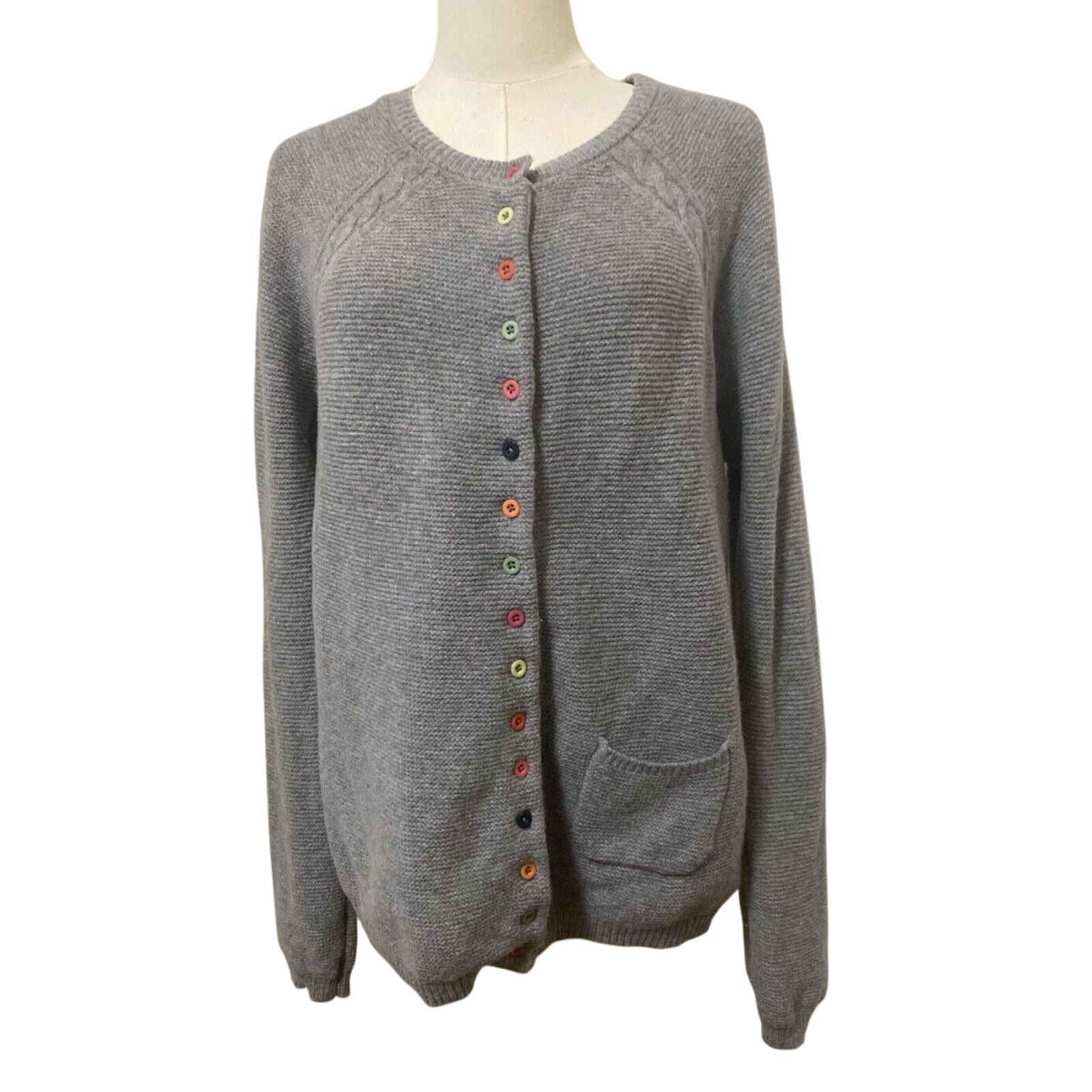 Other Lambswool Wool TABITHA WEBB Gray Cardigan Buttons Medium Size M / US 6-8 / IT 42-44 - 1 Thumbnail