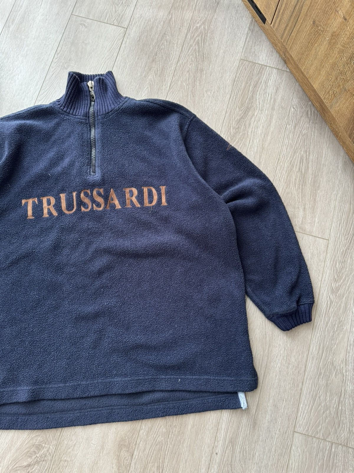 Trussardi × Vintage Vintage Made in Italy Trussardi Fleece Jacket Size US XL / EU 56 / 4 - 3 Thumbnail
