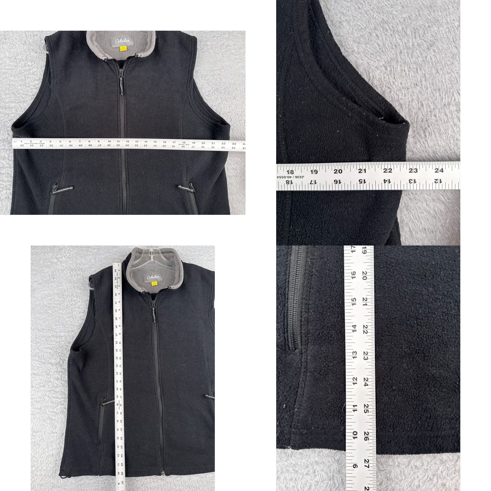 Vintage Cabela's Vest Womens XL Black Full Zip Polyester Fleece Pockets Mid-Length Size XL / US 12-14 / IT 48-50 - 8 Thumbnail