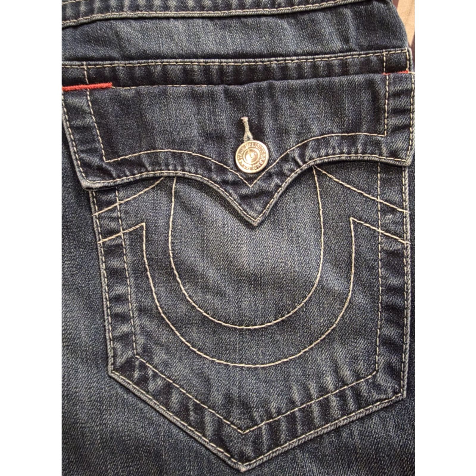 True Religion True Religion Jeans Men's Size 34 Straight Flap Pocket Blue NICE EUC Size US 35 - 5 Thumbnail