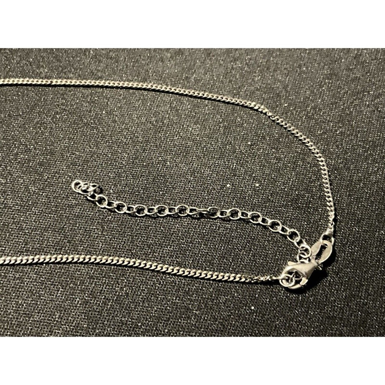 Other 925 Teardrop AM Diamond Necklace & Post Earrings 16in Chain Size ONE SIZE - 6 Thumbnail