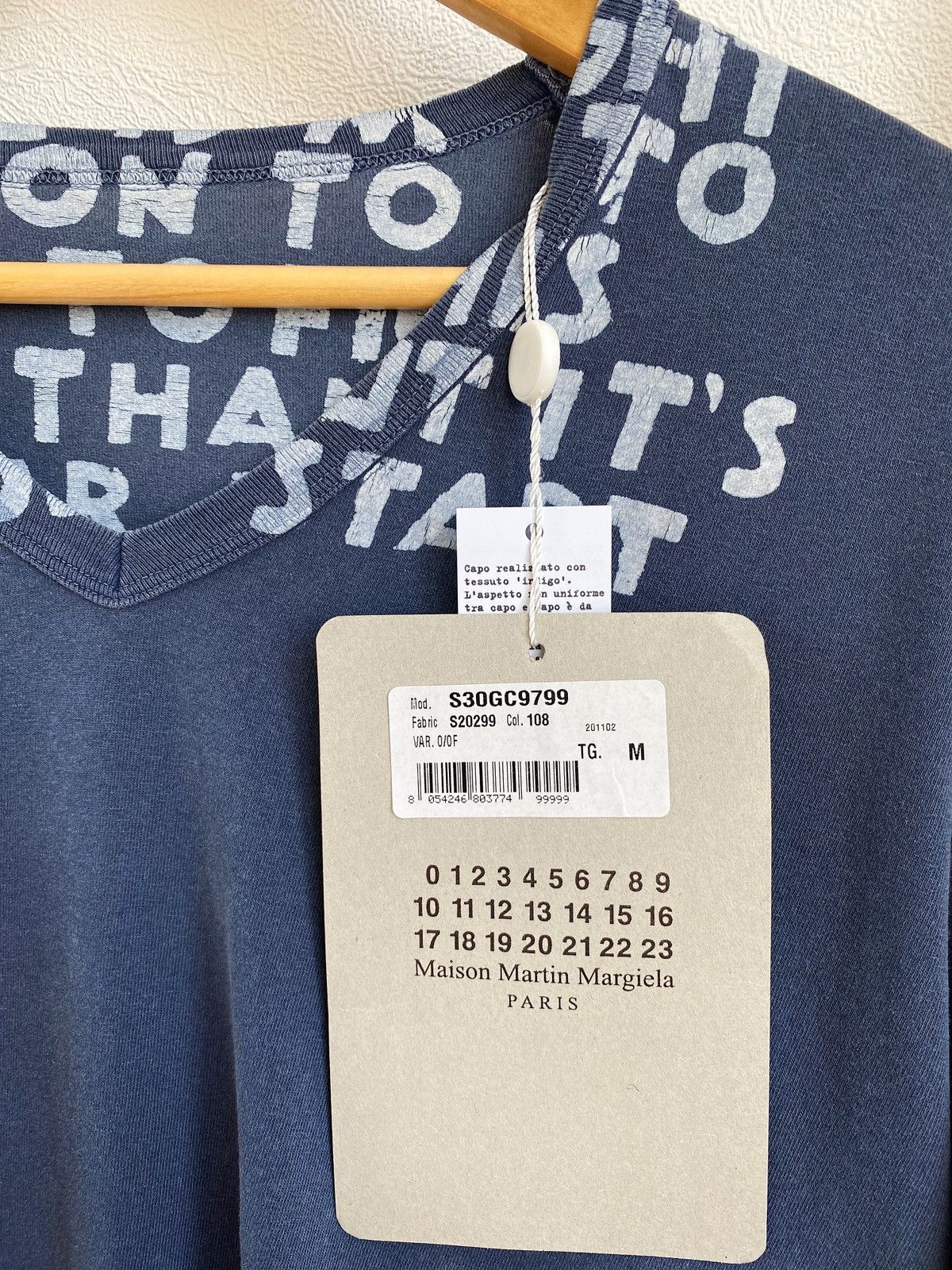 Maison Margiela MAISON MARTIN MARGIELA AIDS garment dyed v- neck t-shirt Size US M / EU 48-50 / 2 - 11 Thumbnail