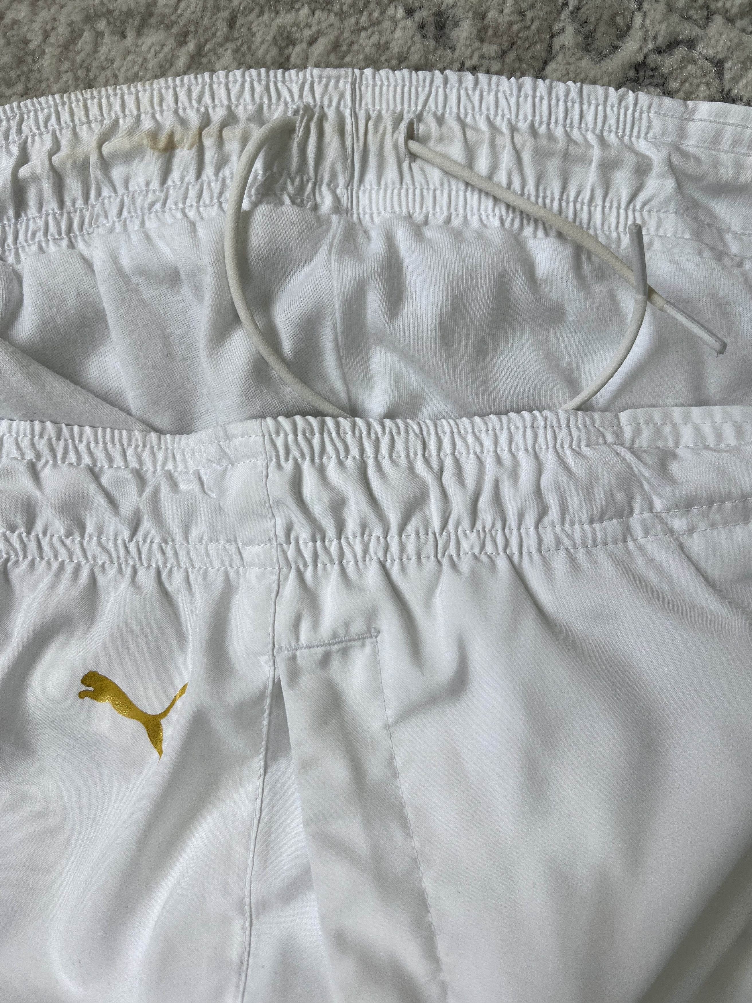 Puma Puma White Track Pants – Gold/Silver Logos – Y2K Style Size US 32 / EU 48 - 7 Thumbnail