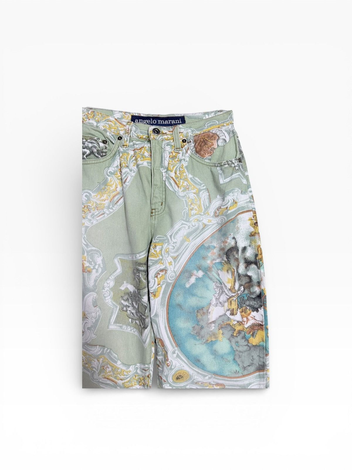 Roberto Cavalli Vtg🔥Angelo Marani Baroque Printed Denim Pant Size US 29 - 6 Thumbnail