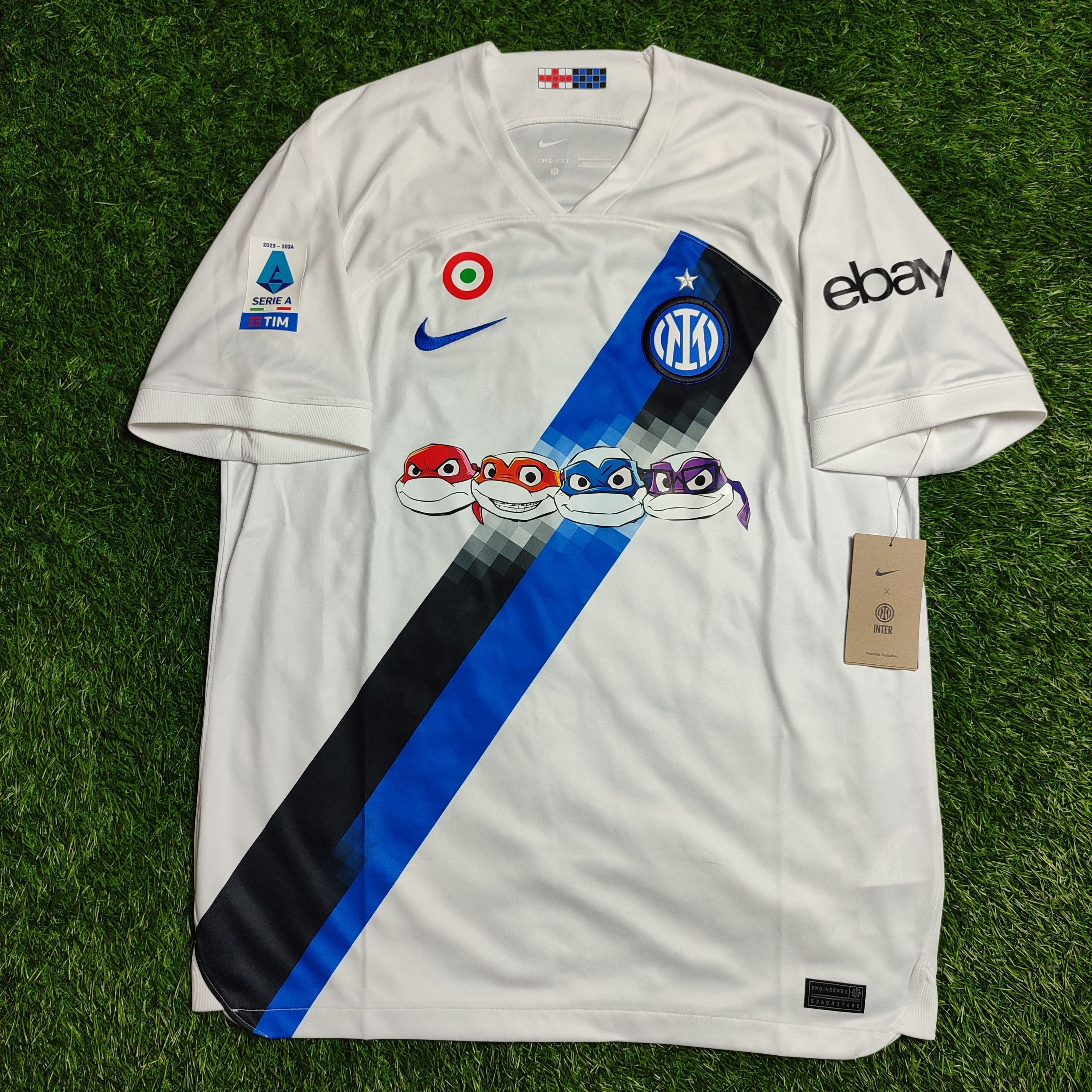 image of Bloke x Nike Inter Milan Away 2023-24 Special Tmnt Soccer Jersey in White, Men's (Size XL)