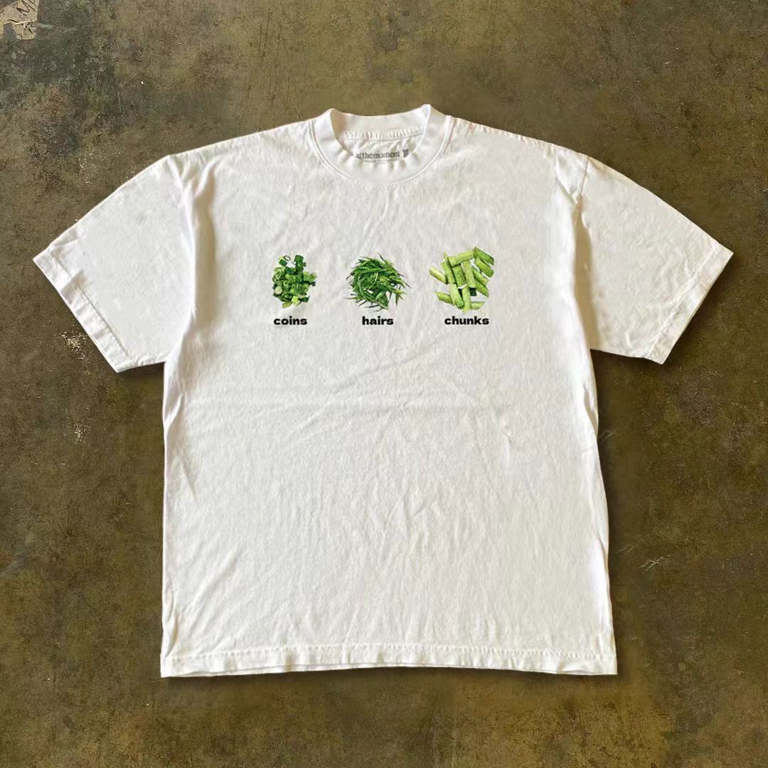 Vintage White washed vintage vegetable pattern cotton tee Size US M / EU 48-50 / 2 - 1 Thumbnail
