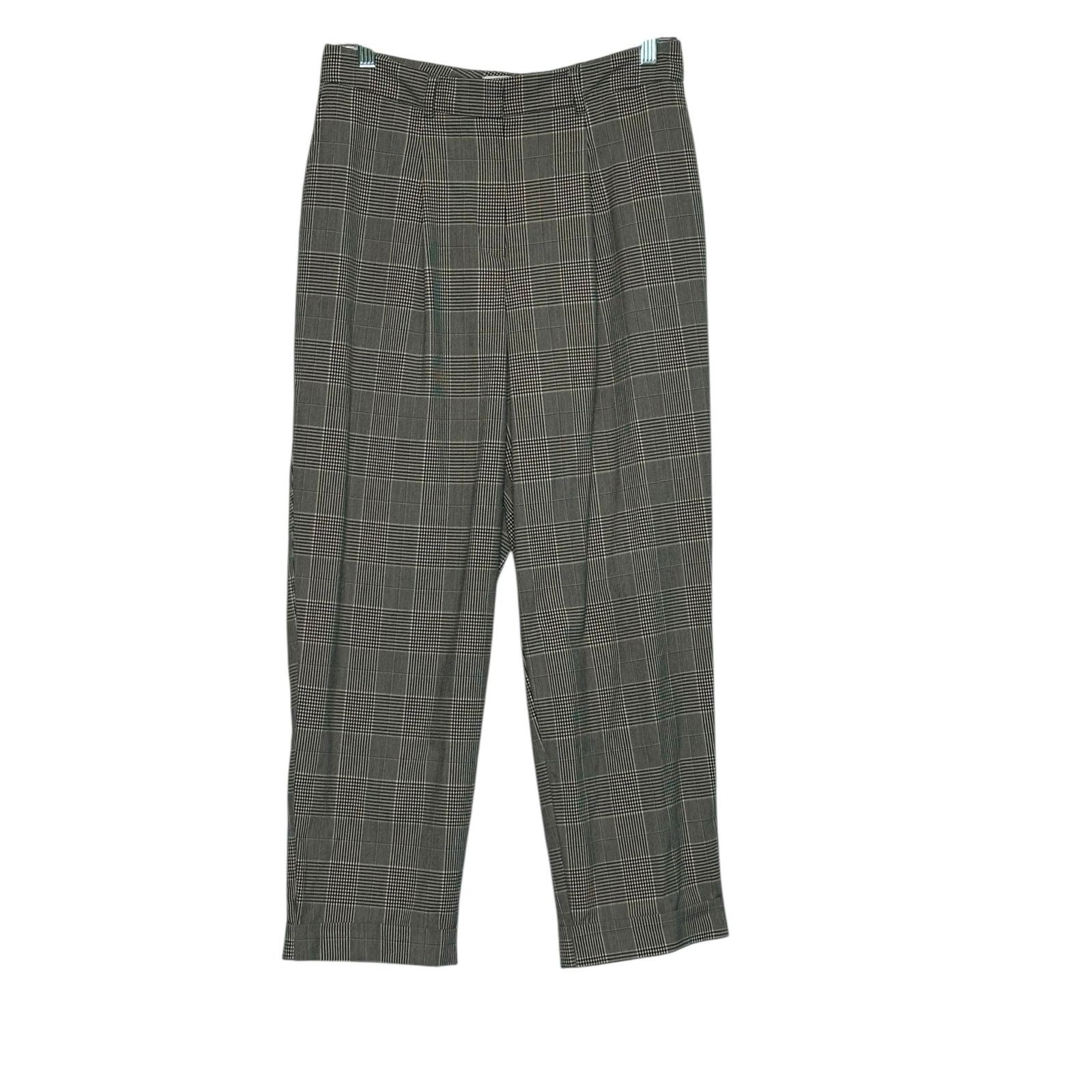 Warehouse Warehouse gray plaid high waisted pleated pants size 12 Size 34" / US 12 / IT 48 - 1 Thumbnail