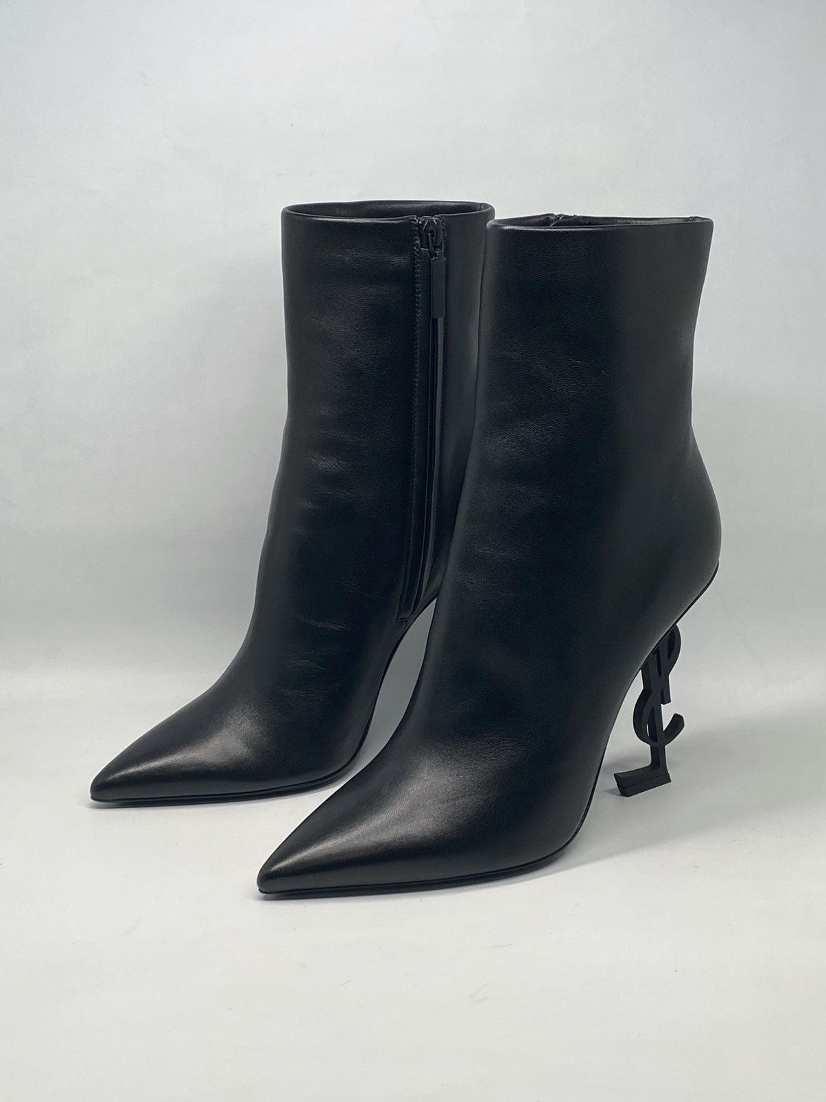 Yves Saint Laurent Saint Laurent Opyum Logo Leather Booties size 39.5 Size US 9.5 / IT 39.5 - 5 Thumbnail