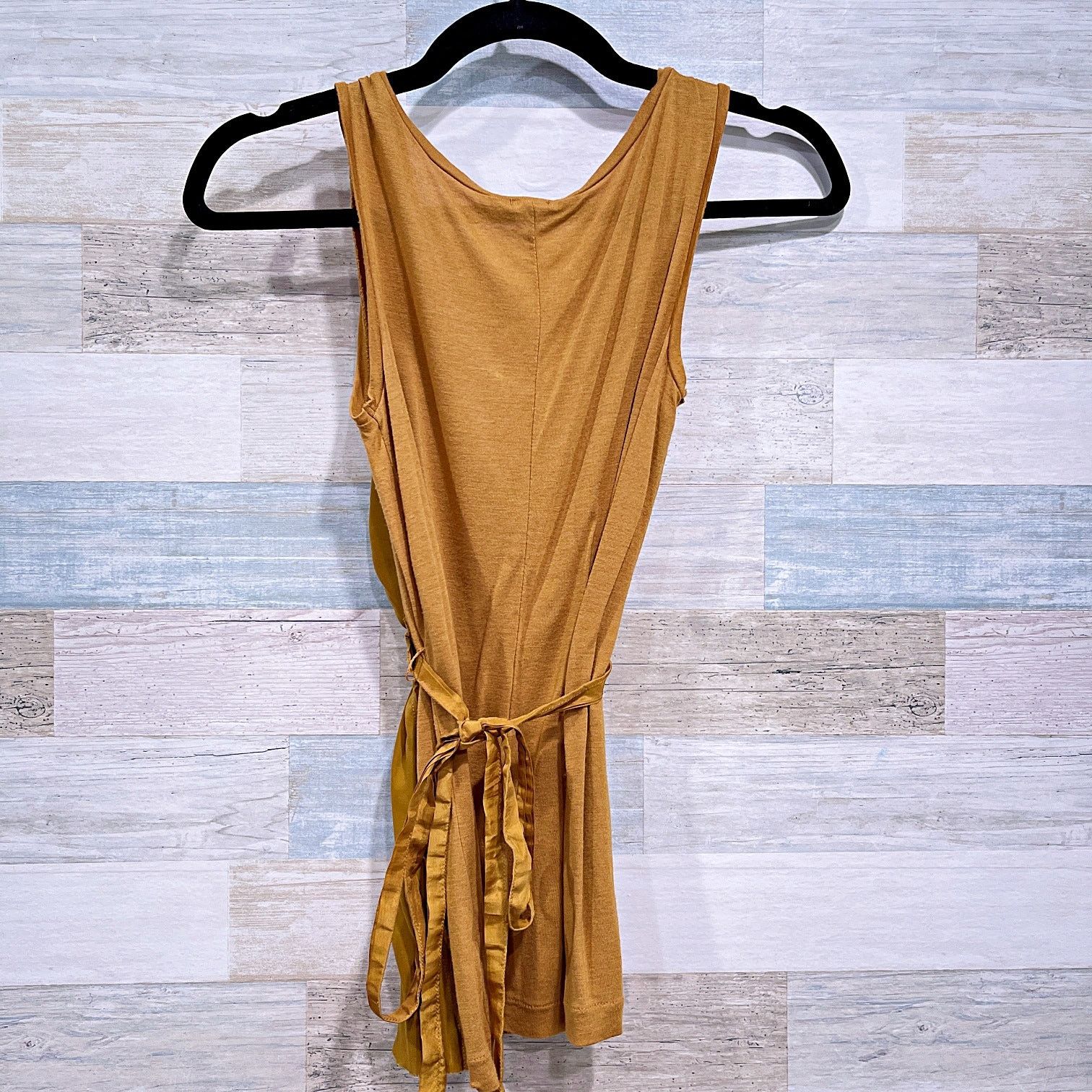 J.Crew × Vintage J CREW Wool Silk Tie Waist Tank Mustard Yellow Womens XXS Size XXS / US 00 / IT 34 - 3 Thumbnail