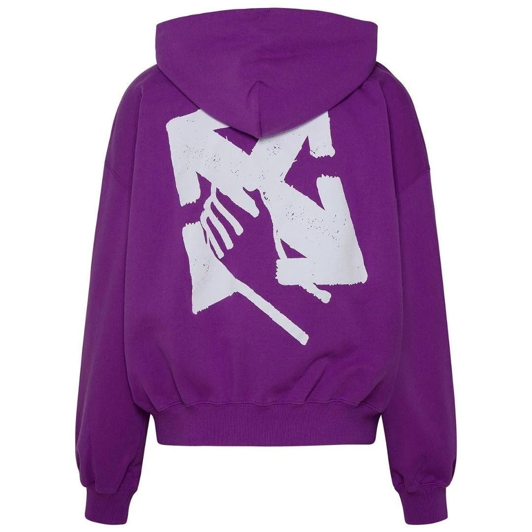 Off-White o1mle0924 Arrow Boxy Hoodies in Purple Size US XS / EU 42 / 0 - 2 Thumbnail