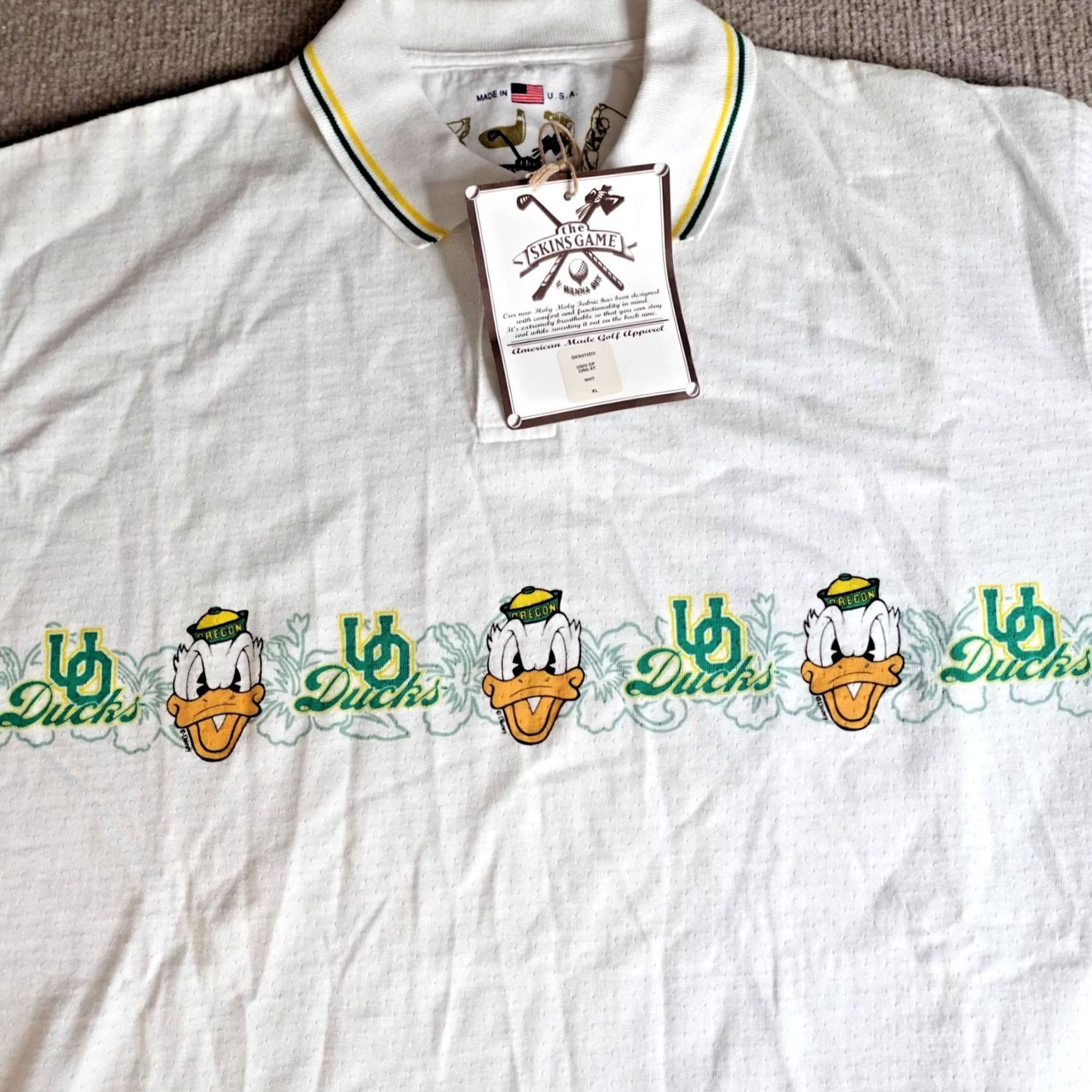 Vintage VINTAGE American Vintage University of Oregon Ducks The Skins Game Polo Shirt XL White Men Polo Embroidered Graphic Print 1900s? Size US XL / EU 56 / 4 - 2 Thumbnail
