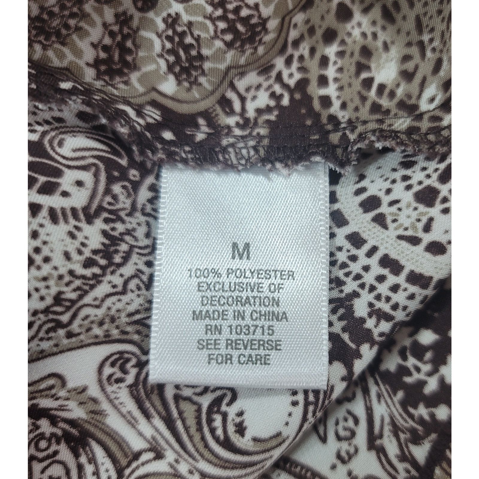 Other Dressbarn Brown White Floral Rolled Collar Shirt Medium Size M / US 6-8 / IT 42-44 - 6 Thumbnail