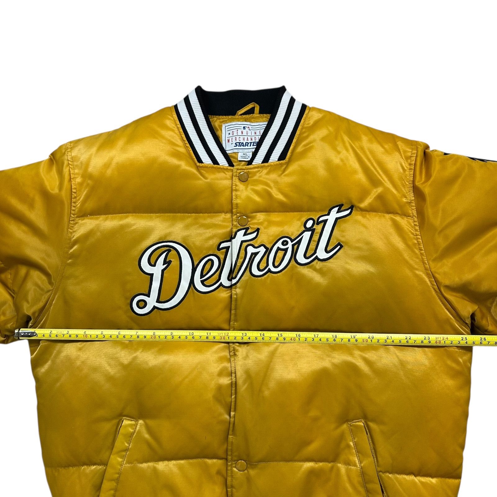 MLB RARE VTG 90s DETROIT TIGERS STARTER DOWN SATIN BOMBER JACKET Size US XL / EU 56 / 4 - 8 Thumbnail