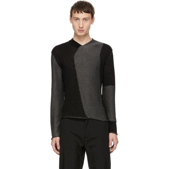Kiko Kostadinov Kiko Kostadinov Black and Grey Four-Way Knit Sweater Size US M / EU 48-50 / 2 - 5 Thumbnail
